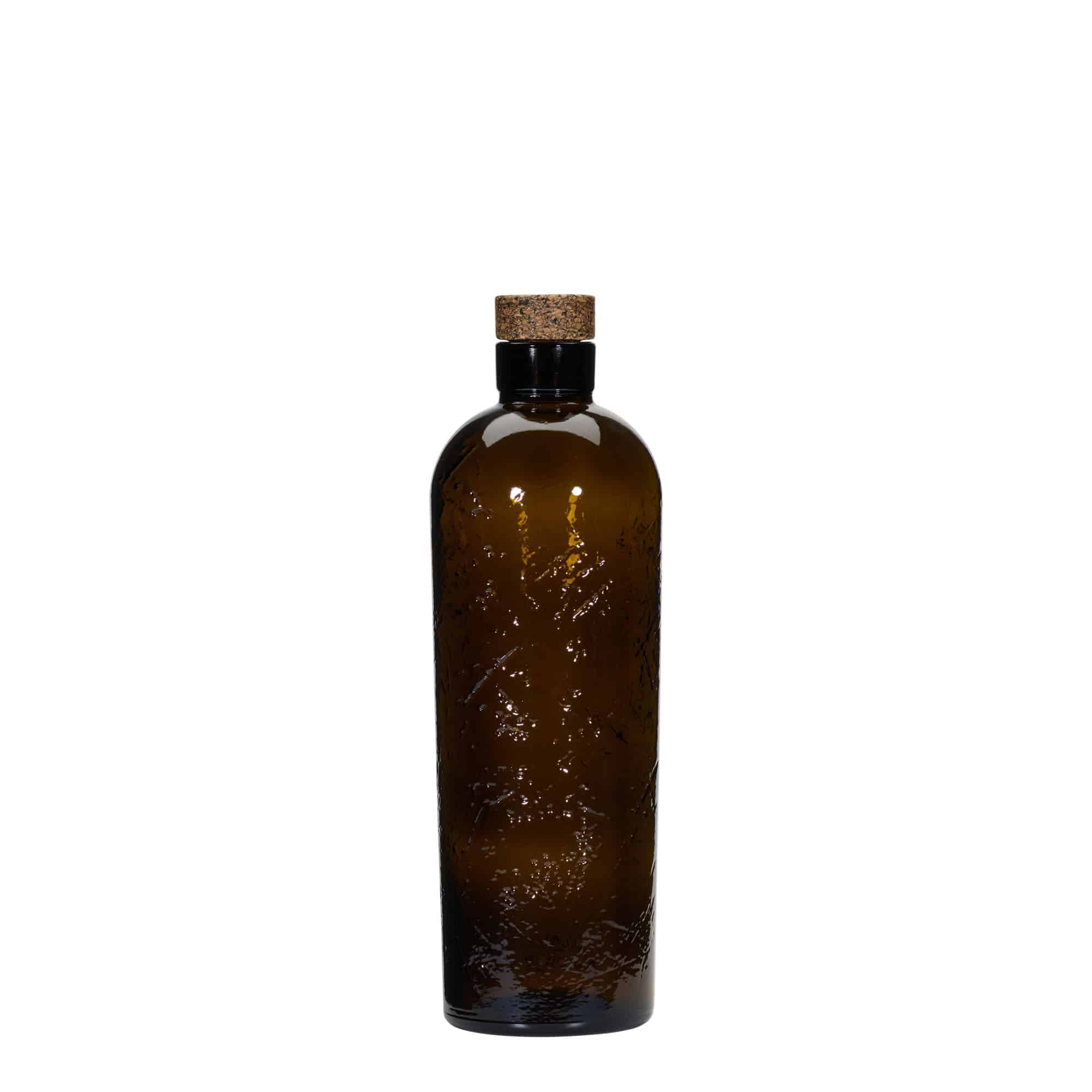 700 ml metsikult valmistatud klaaspudel 'Natural', pruun, suuava: kork