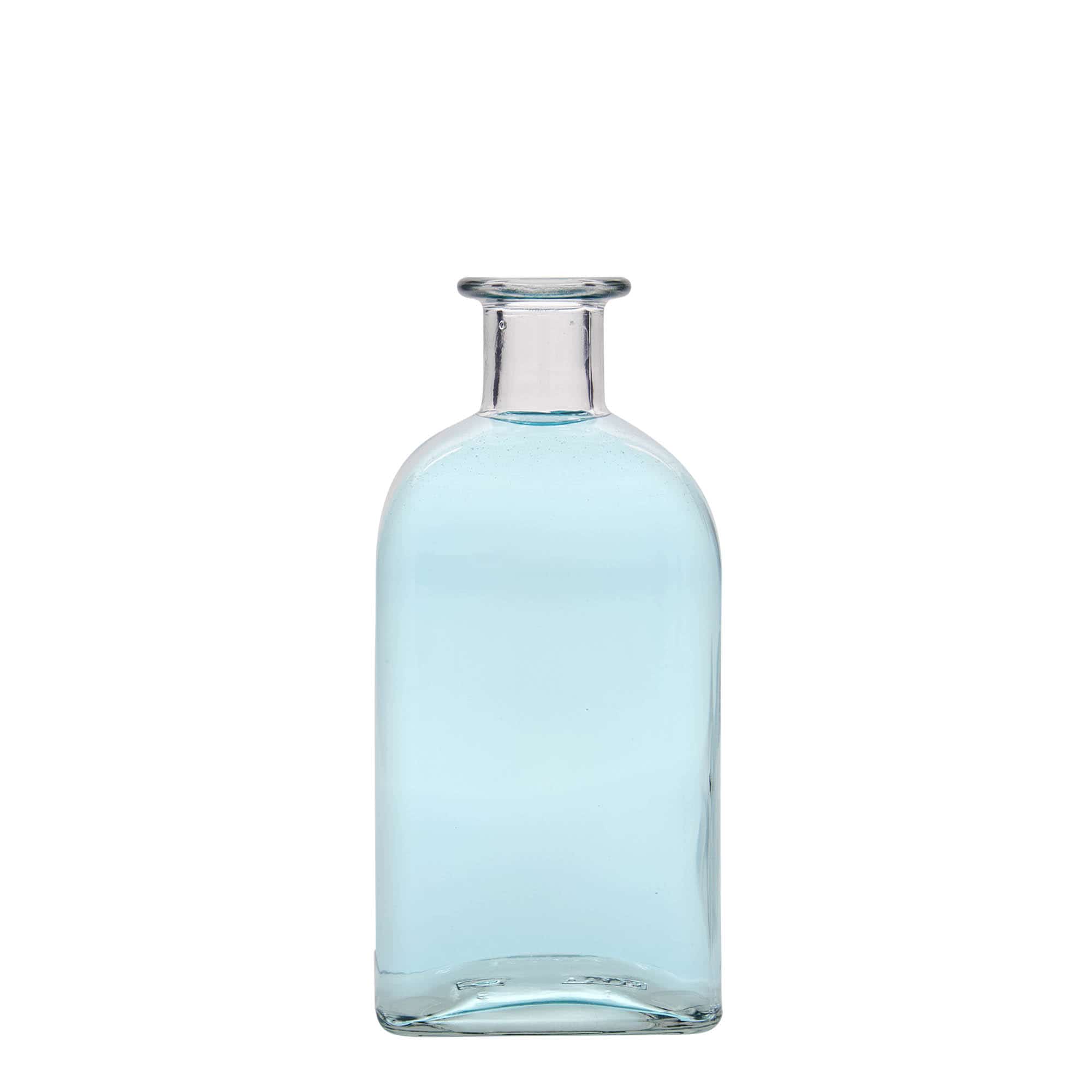 500 ml klaasist apteegipudel 'Carré', ruudukujuline, sulgur: kork