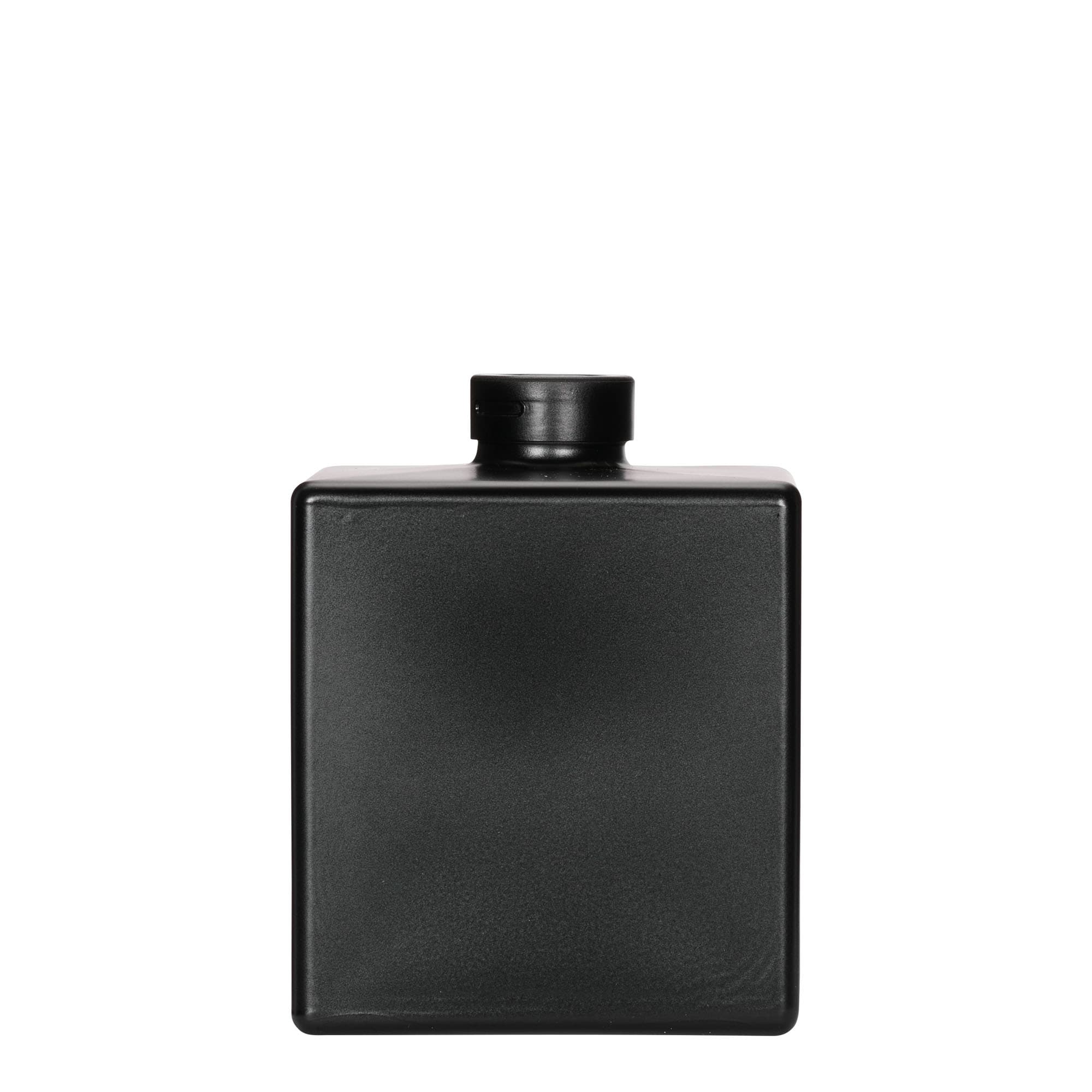 500 ml klaaspudel 'Cube', ruudukujuline, must, ava: kork