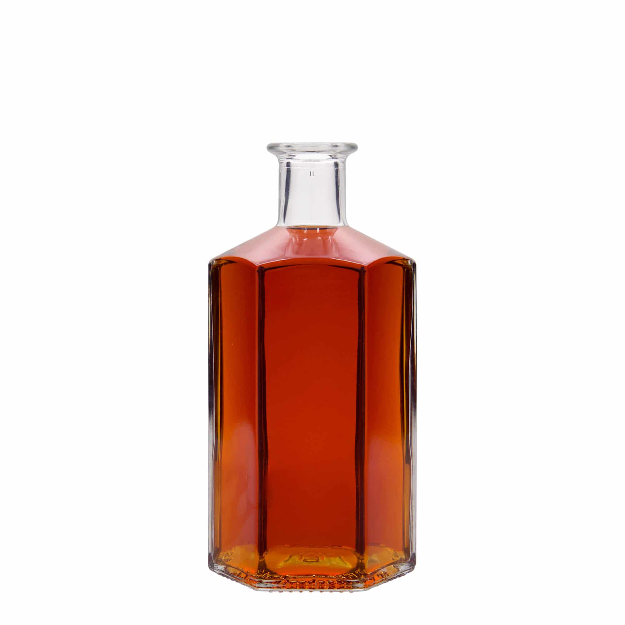 500 ml klaasist apteegipudel 'Jimmy', kuuekandiline, sulgur: kork