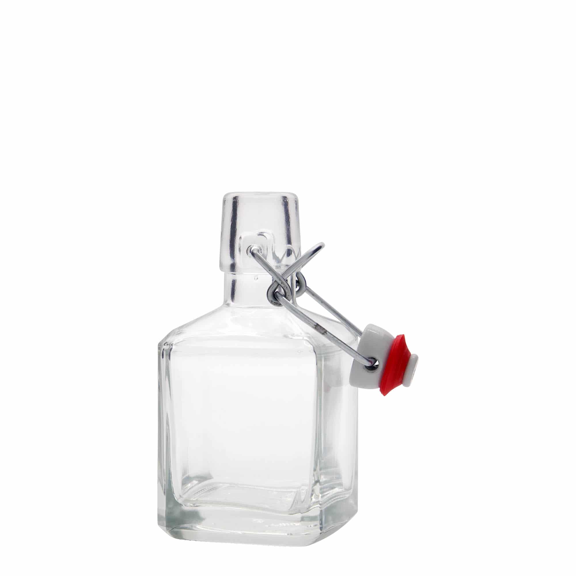 200 ml klaaspudel 'Kubica', ruudukujuline, sulgur: traatkork