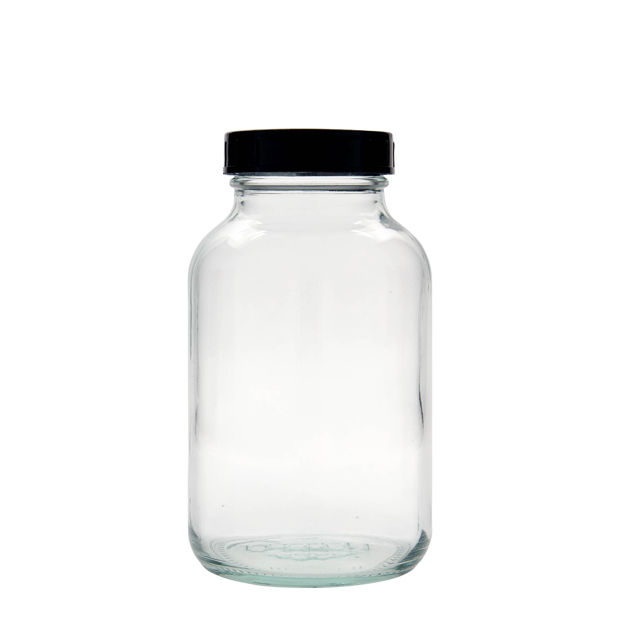 1.000 ml laiakaelne klaaspudel, ava: DIN 68