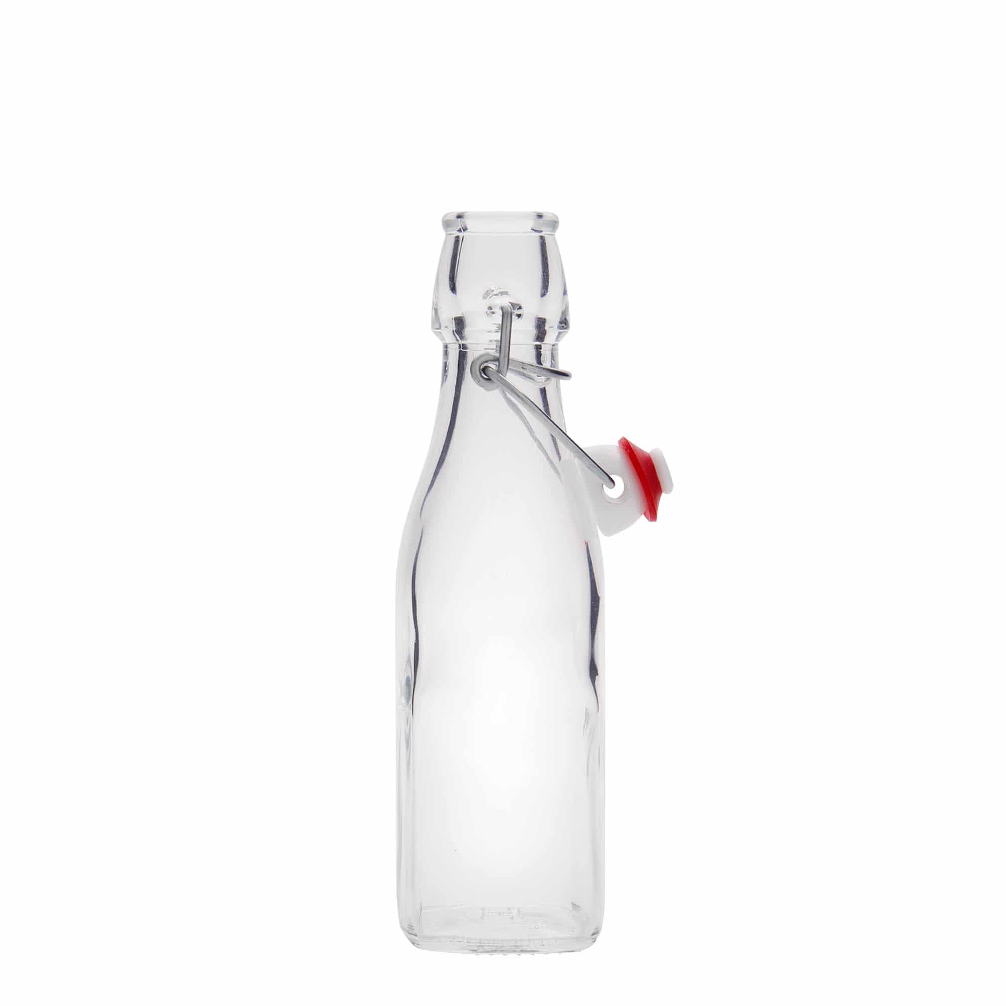 250 ml klaaspudel 'Sving', ruudukujuline, sulgur: traatkork