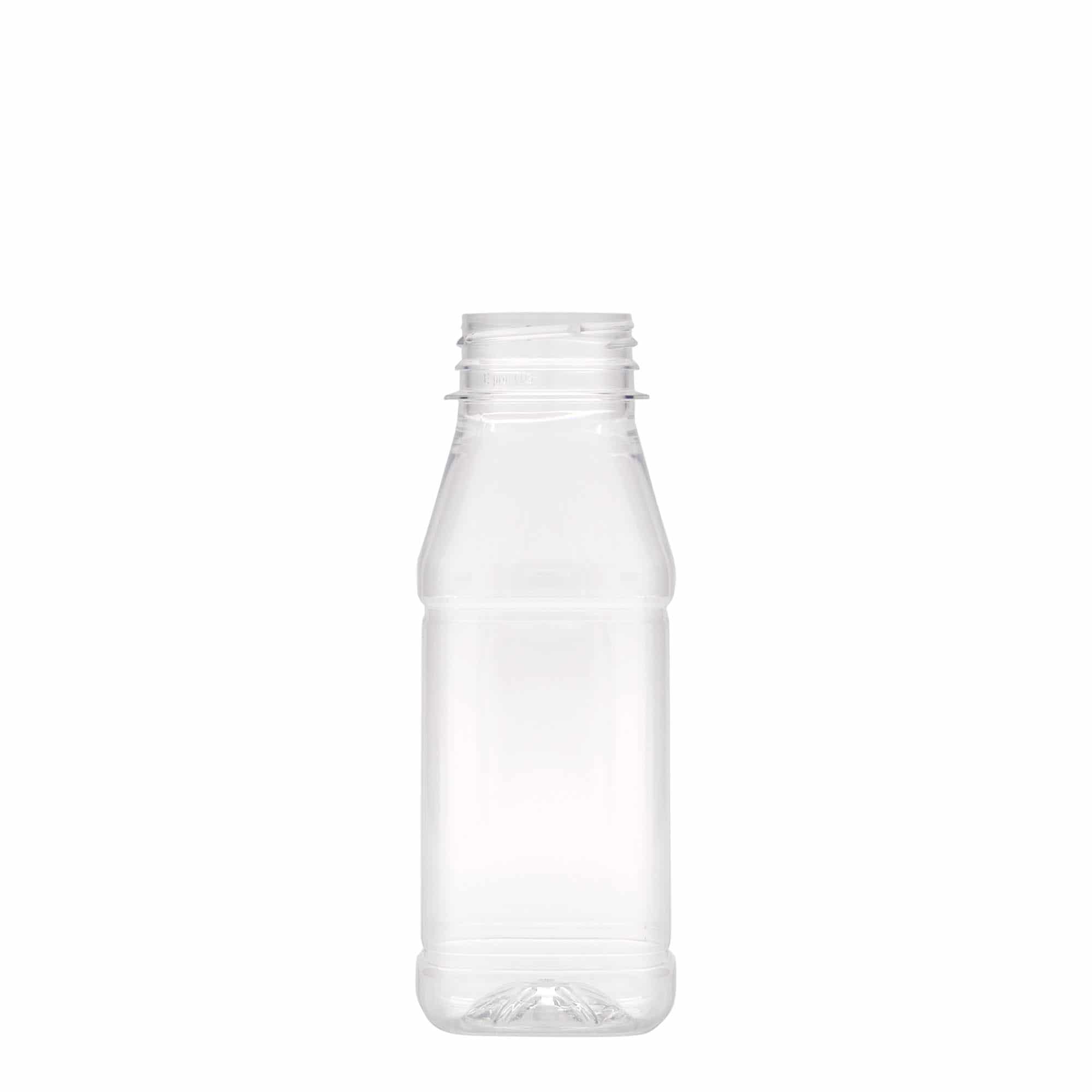 250 ml PET-pudel 'Milk and Juice Carré', ruudukujuline, plast, sulgur: 38 mm 250 ml PET-pudel 'Milk and Juice Carré', ruudukujuline, plast, sulgur: 38 mm