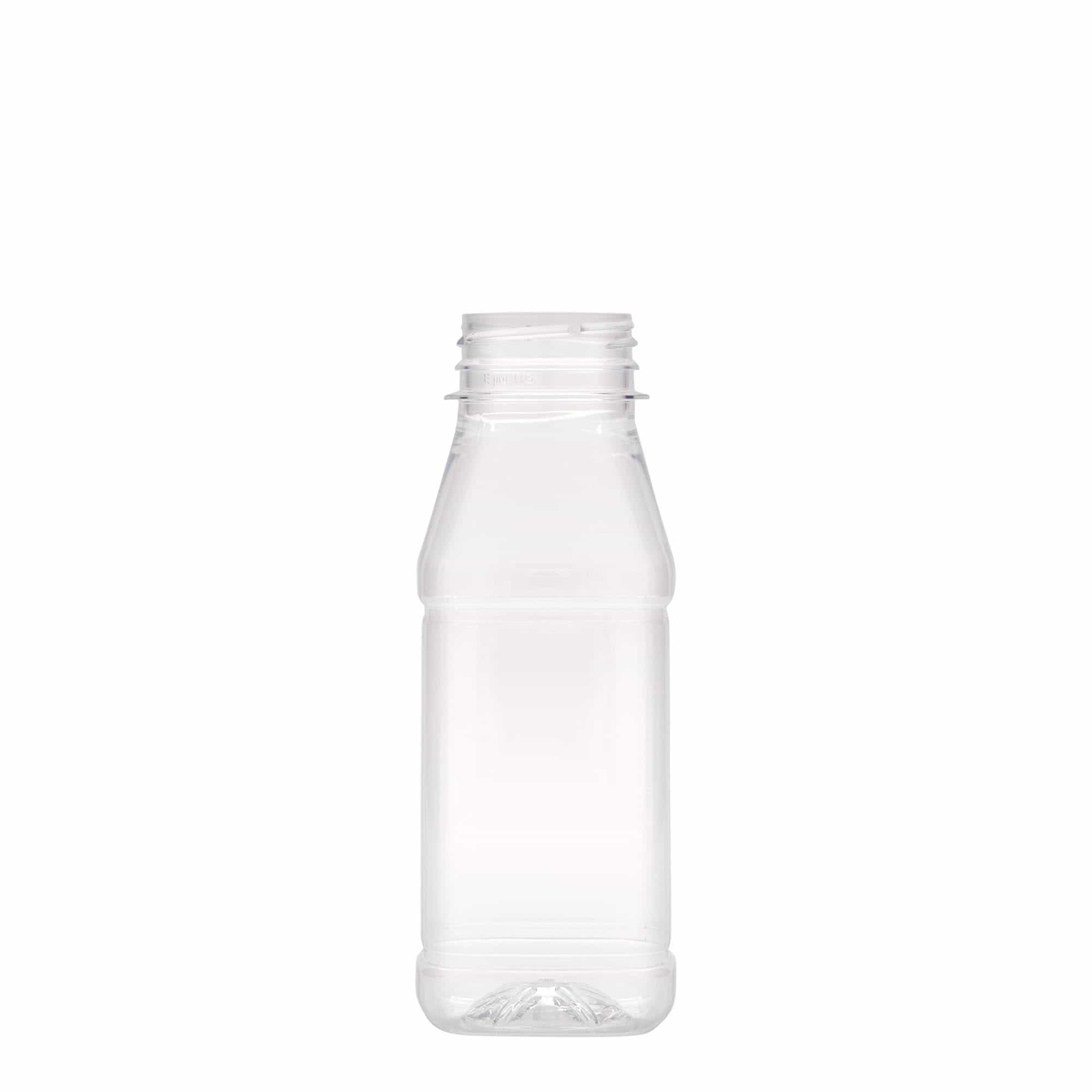 250 ml PET-pudel „Milk and Juice Carré“, ruudukujuline, plastik, avale: 38 mm