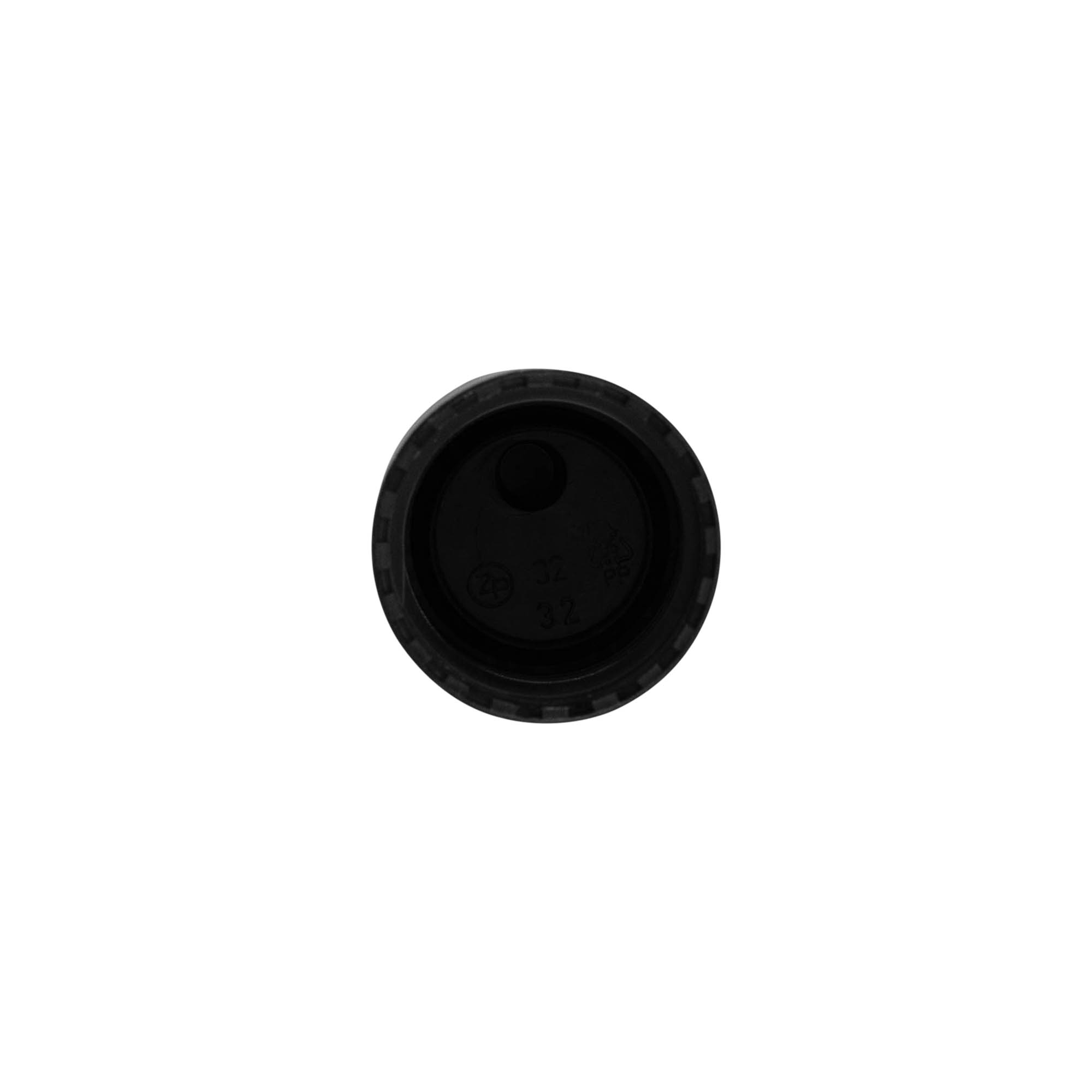 Kruvikork Disc Top, PP-plast, must, sobib avale: 24/410