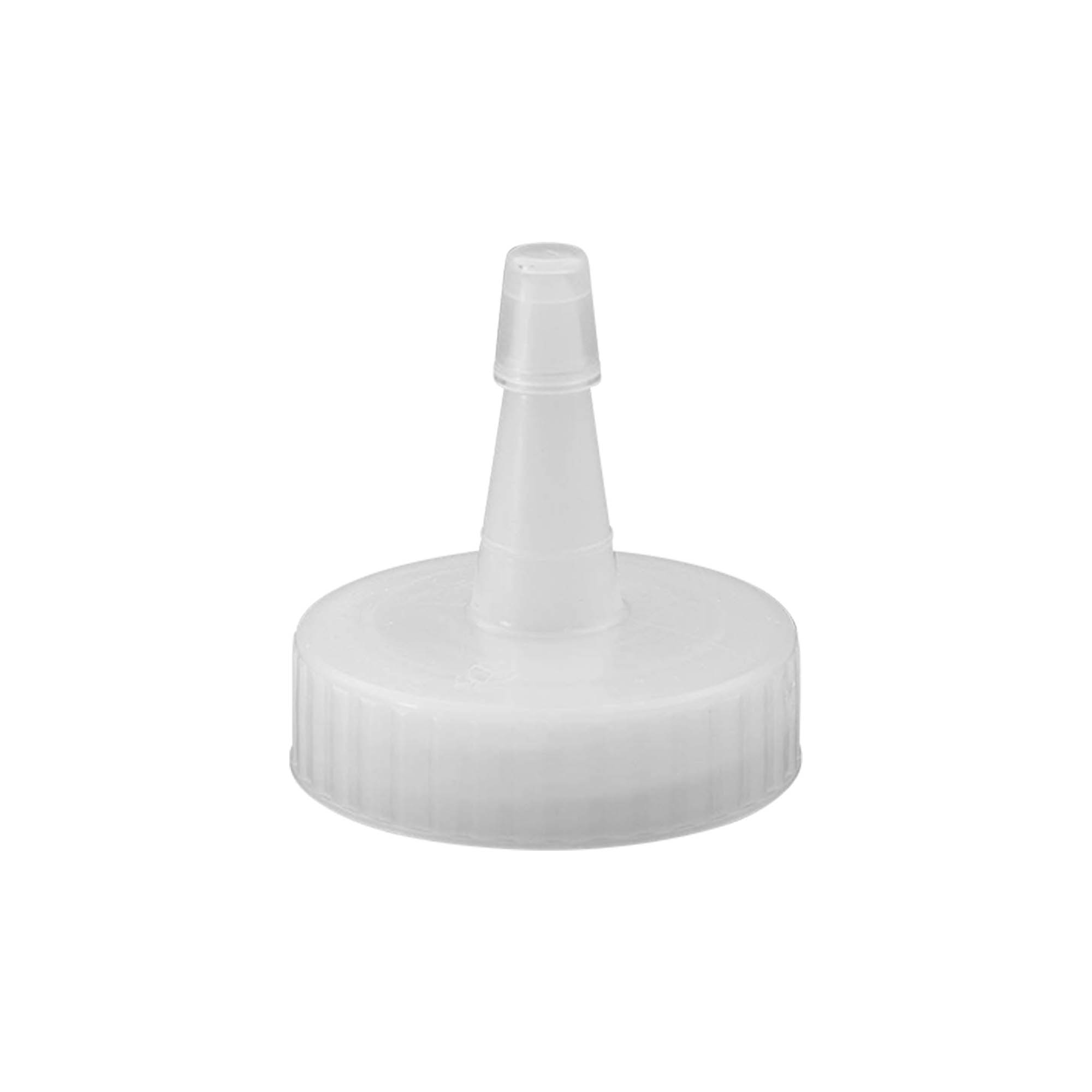 Kruvikork pihustuspudeli otsikuga, PP-plast, valge, sobib avale: 38/400