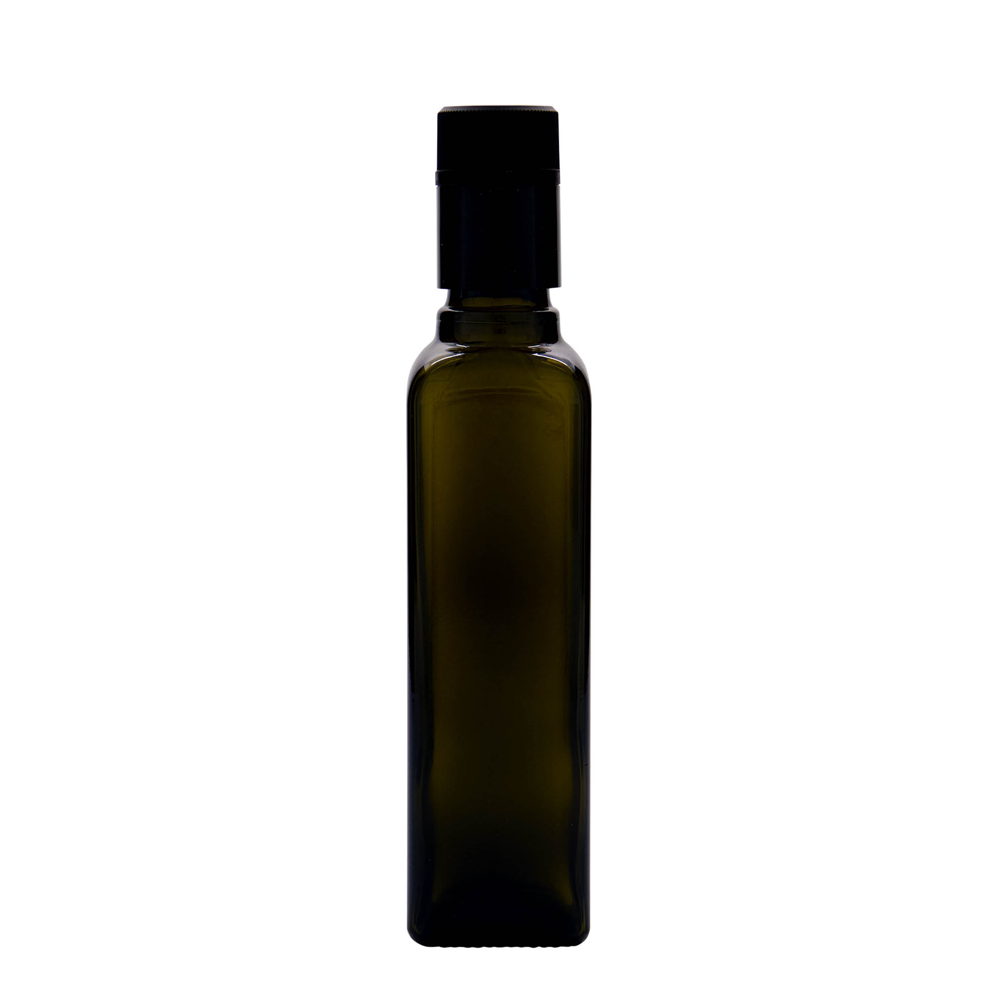 250 ml äädika-/õliflask 'Quadra', klaas, ruudukujuline, antiikroheline, avaus: DOP