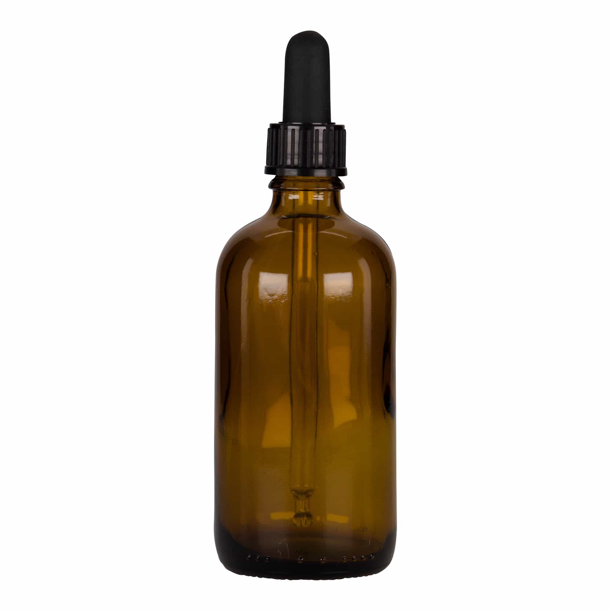 100 ml tilguti pudel meditsiin, klaas, pruun-must, suu: DIN 18