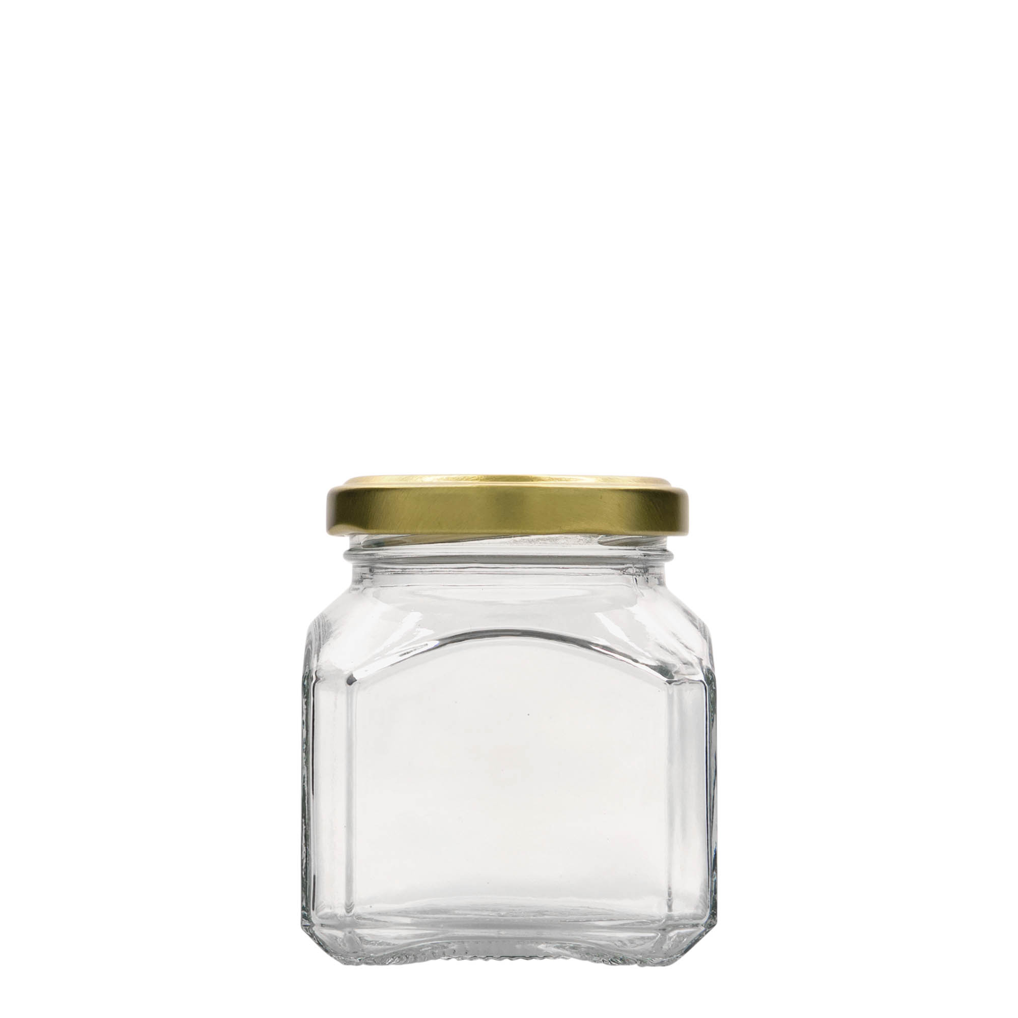 212 ml ruudukujuline klaaspurk „Milaano“, avale: keeratav kaas (TO 58)