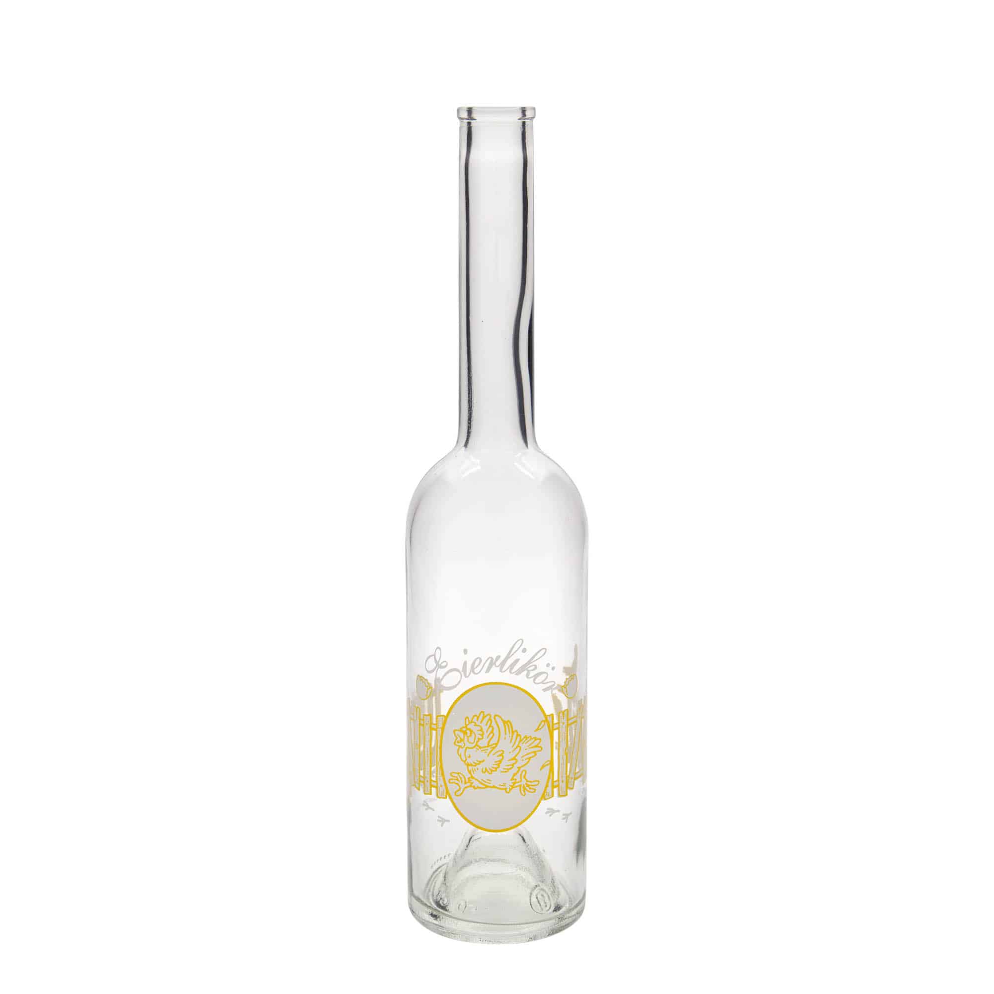 500 ml klaaspudel 'Opera', motiiv: munaliköör, sulgur: kork