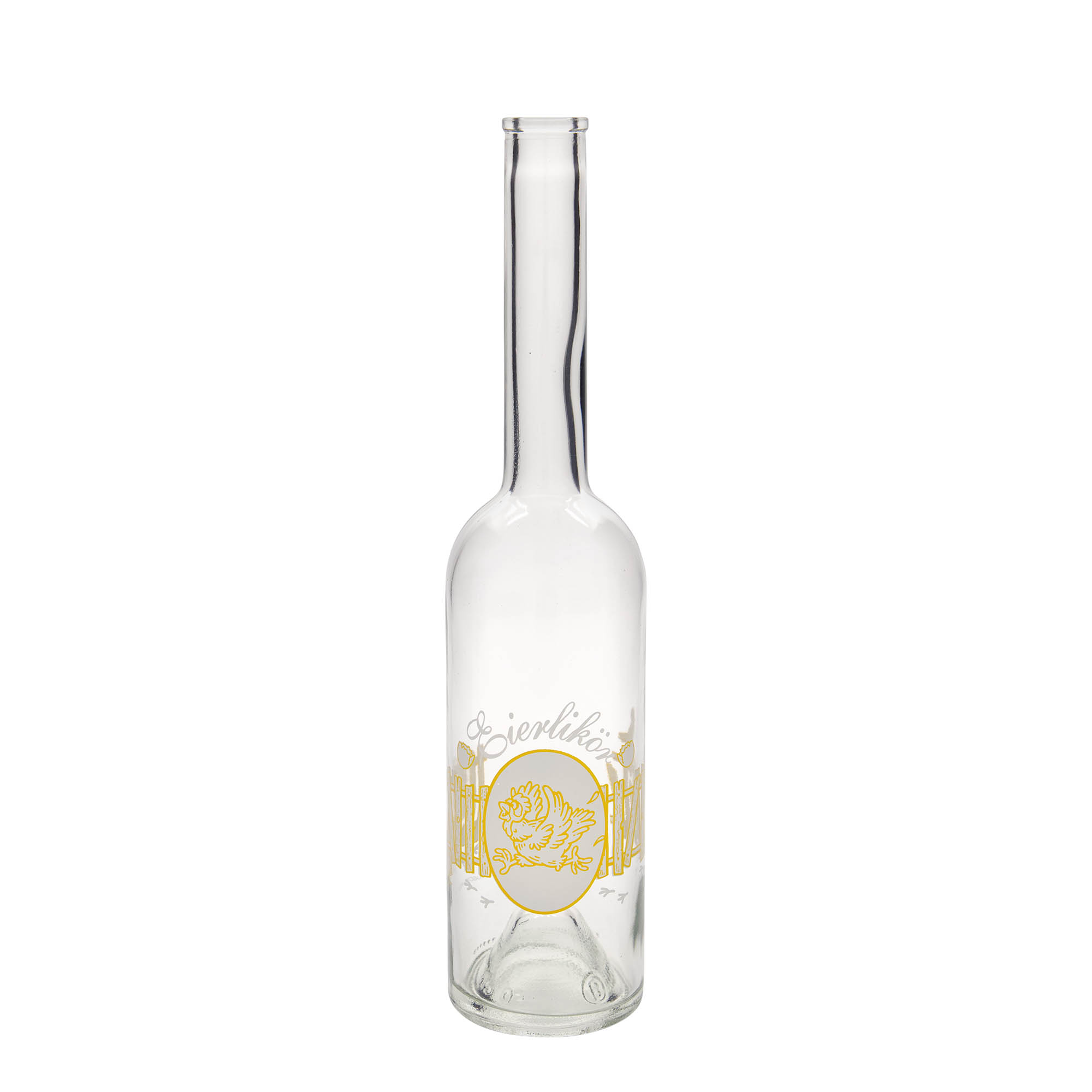 500 ml klaaspudel 'Opera', motiiv: munaliköör, kael: kork
