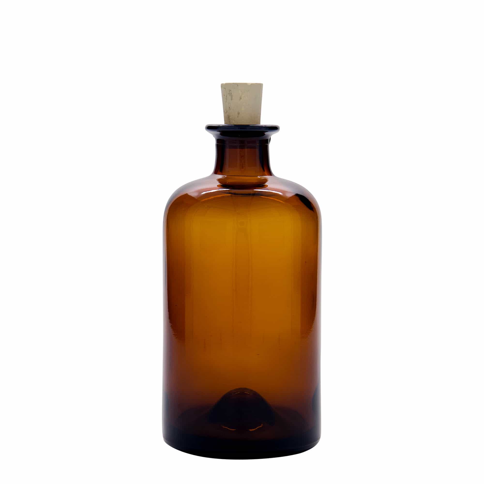 500 ml klaasist apteegipudel, pruun, sulgur: kork