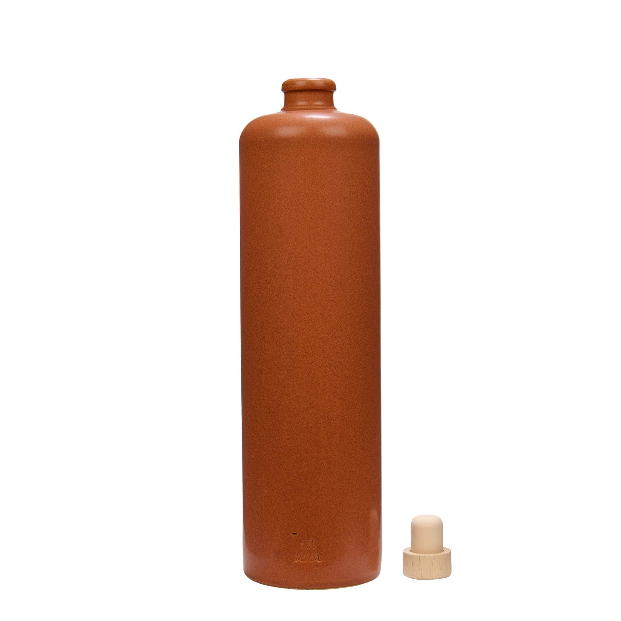 1.000 ml savinõu, keraamika, punakaspruun, suue: kork