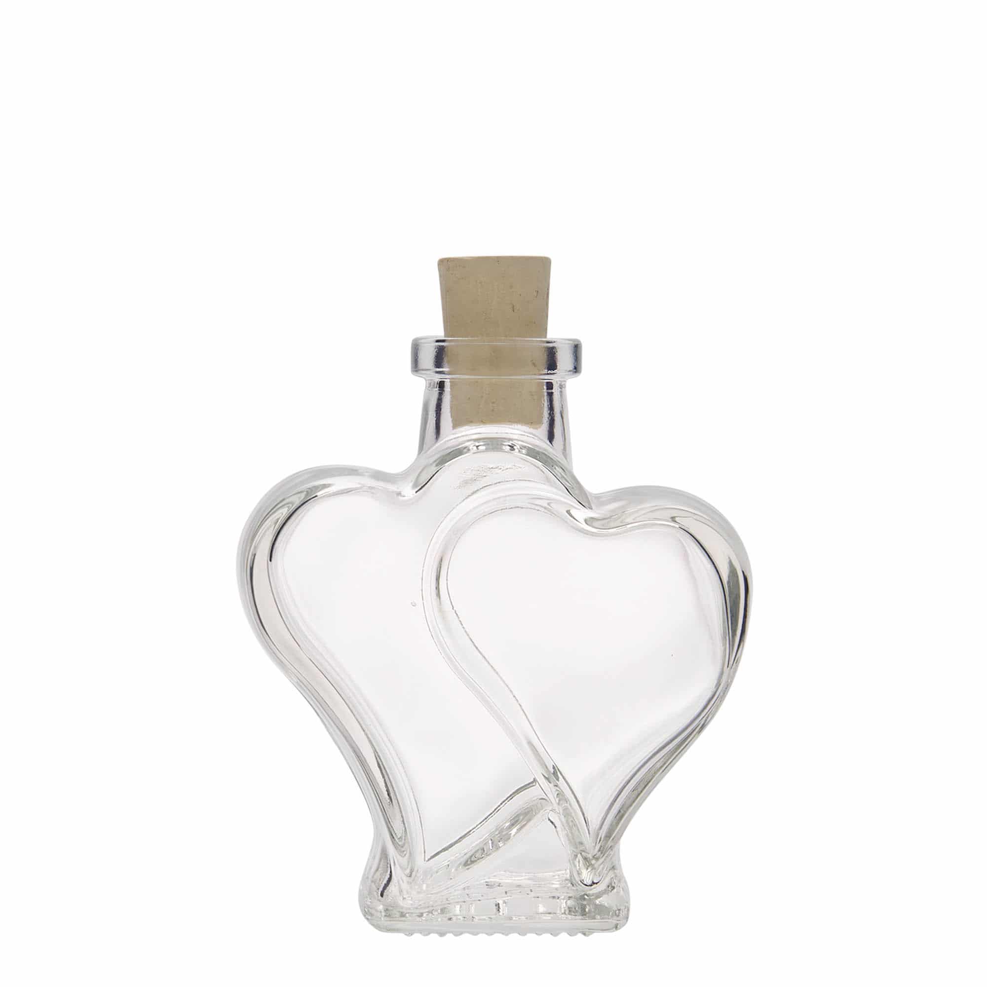 200 ml klaaspudel 'Kaks südant', sulgur: kork