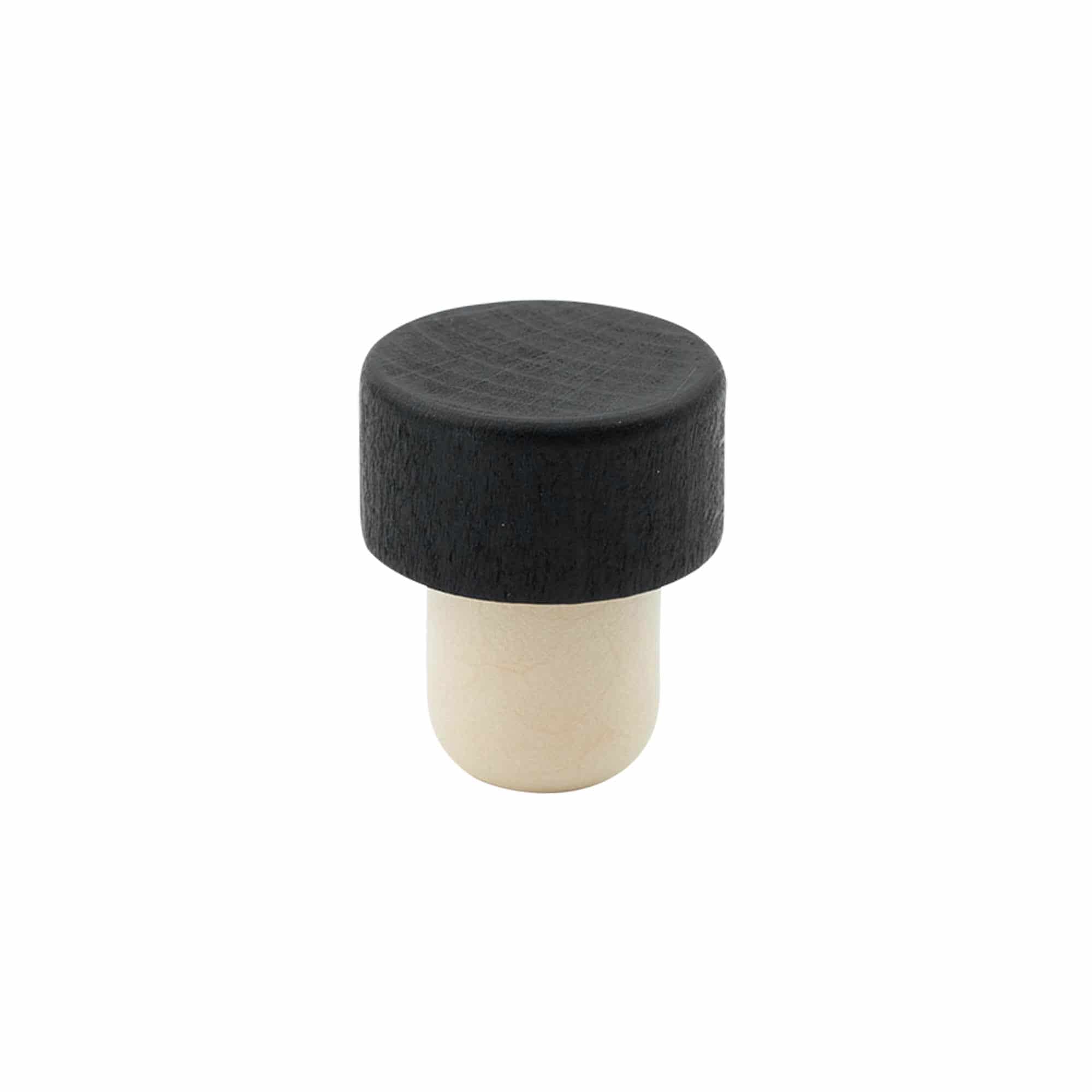 Tõmmatav kork 19 mm, puit, must, sulguri tüüp: kork