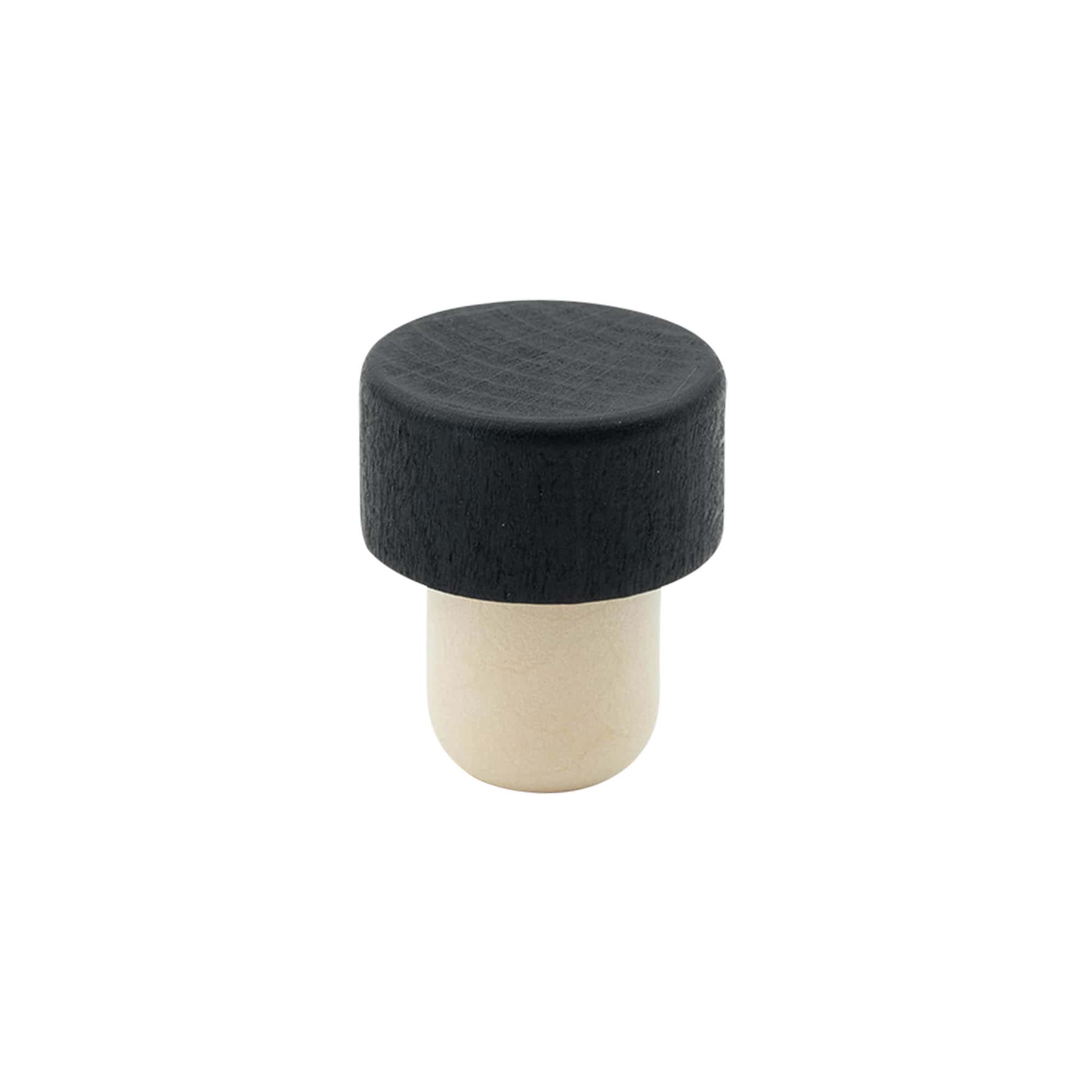 Käepideme kork 19 mm, puit/plastik, must, sobib avale: kork