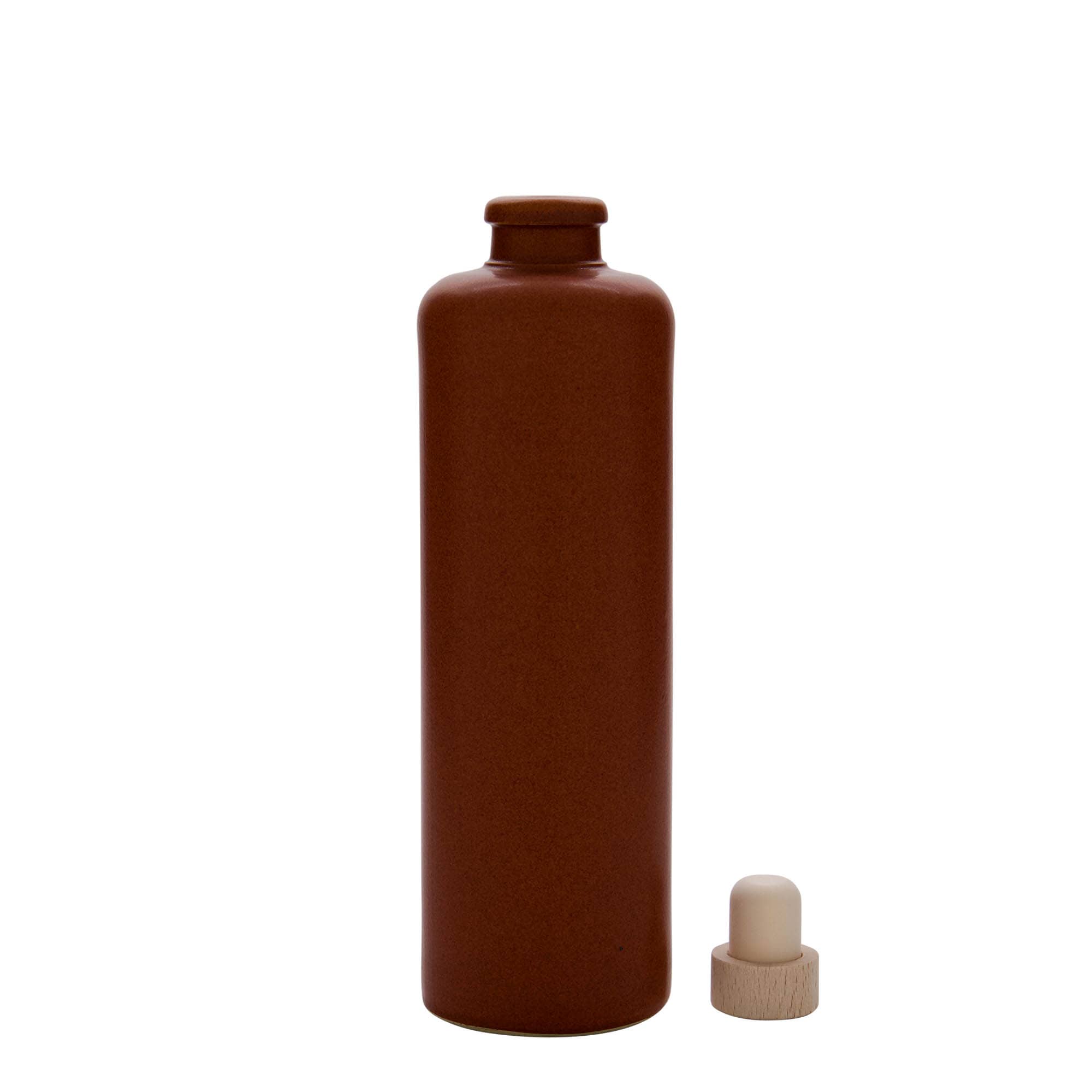 500 ml savitops, keraamiline, punakaspruun, suuava: kork