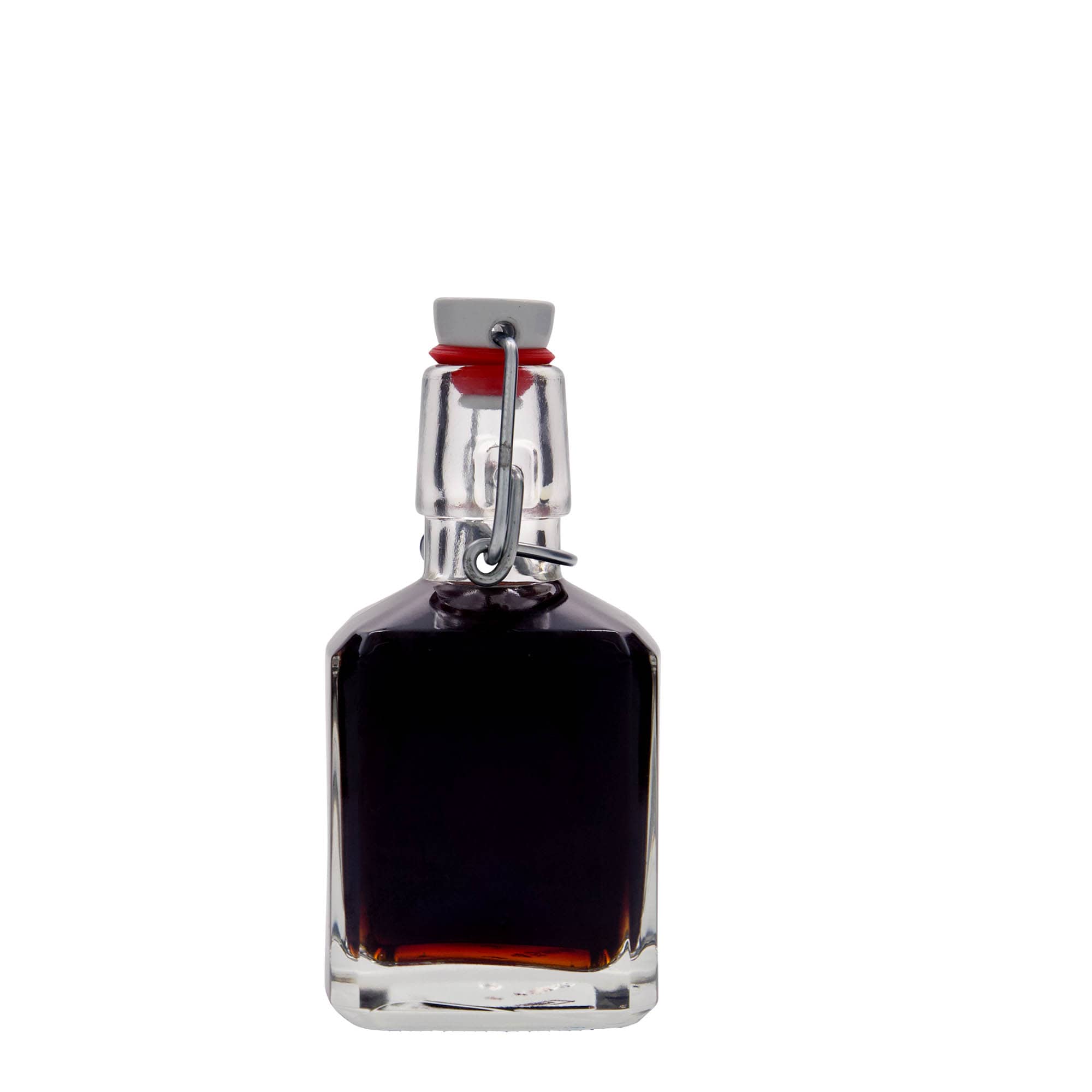 200 ml klaaspudel 'Kubica', ruudukujuline, sulgur: traatkork