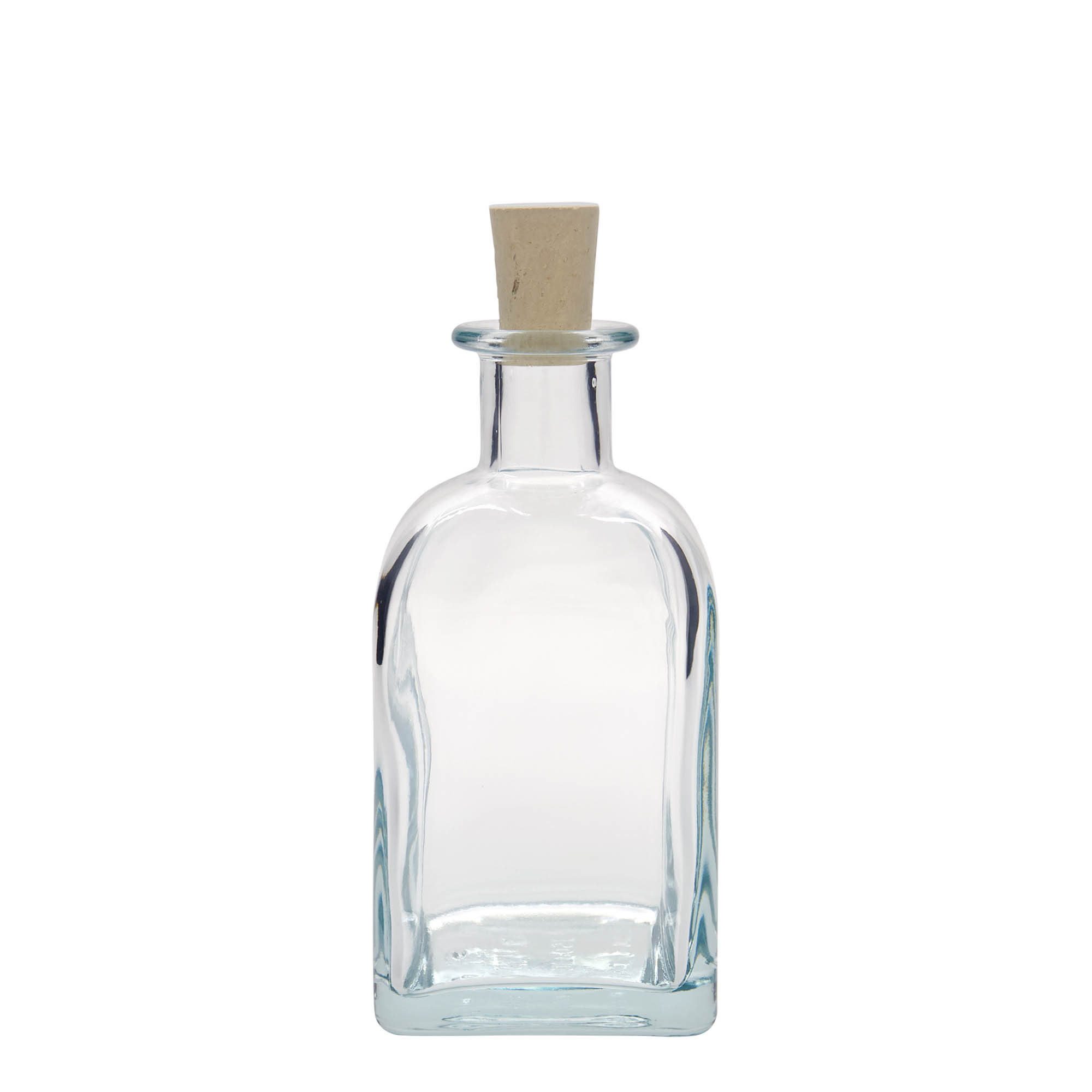 350 ml klaasist apteegipudel 'Carré', ruudukujuline, sulgur: kork