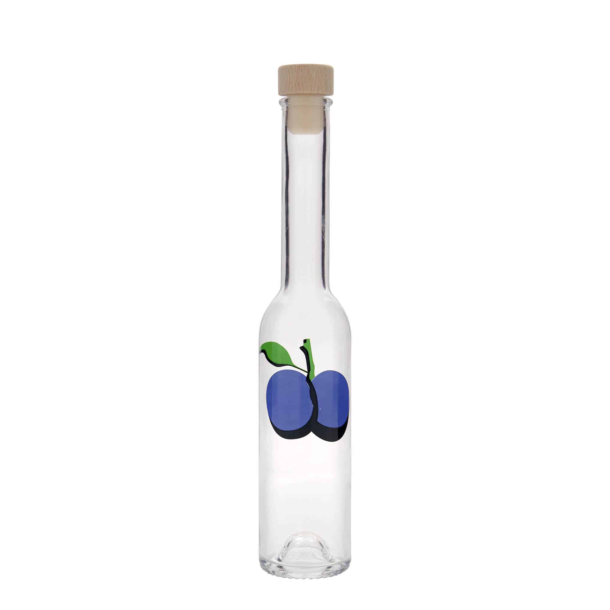 200 ml klaaspudel 'Opera', motiiv: ploom, sulgur: kork
