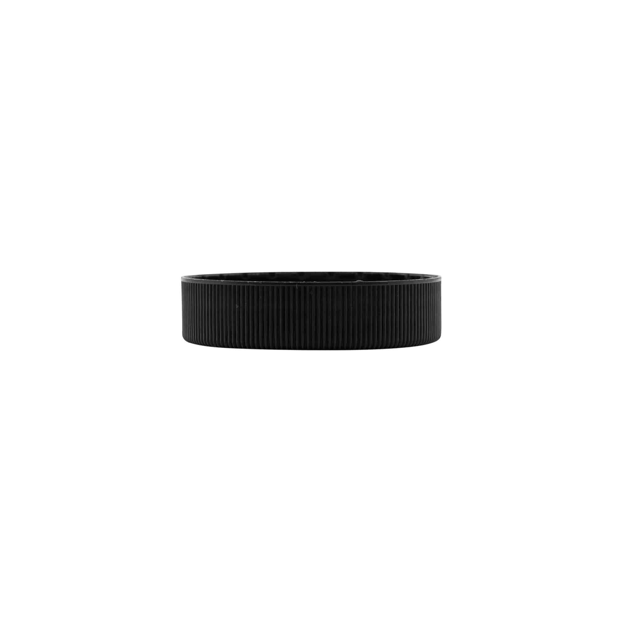 Kruvikork EPE-sisuga, PP-plast, must, avausele: DIN 60