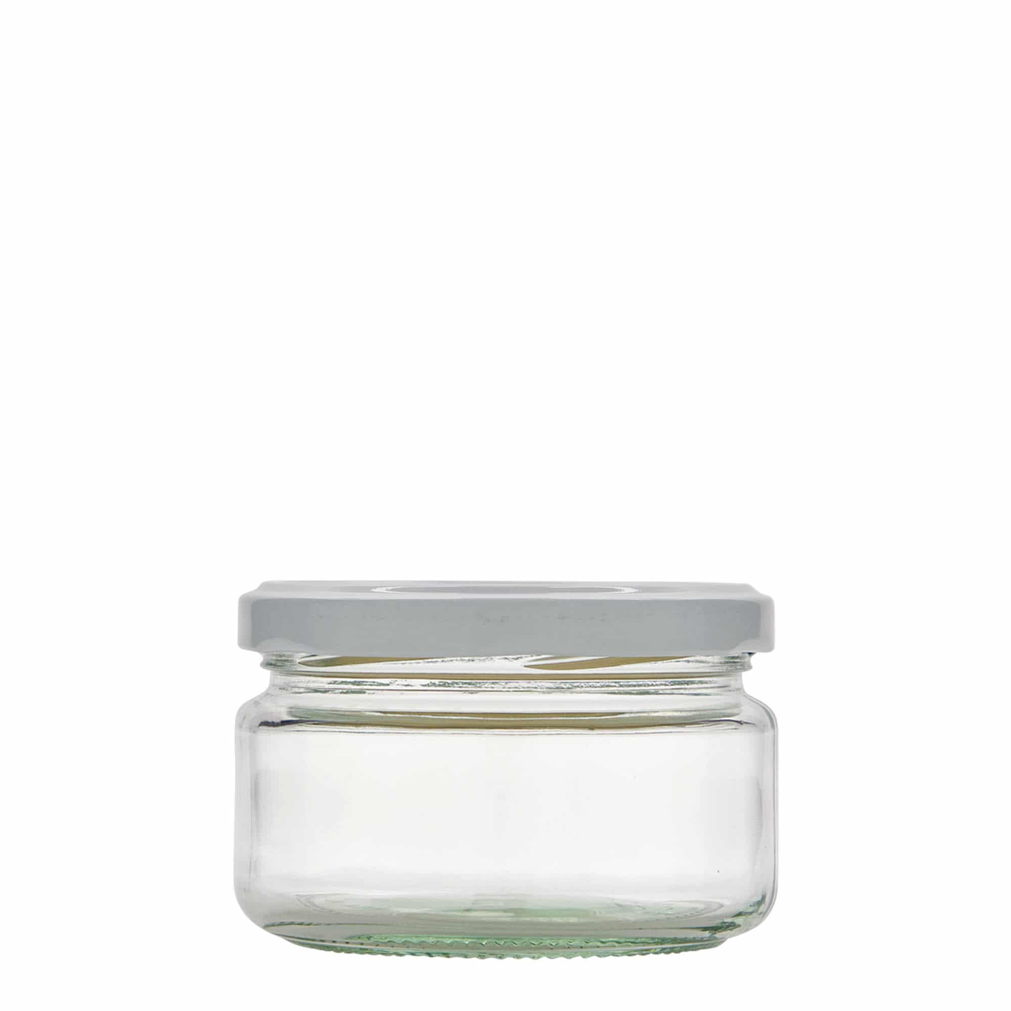 230 ml madal ümmargune purk, sulgur: twist-off (TO 82)