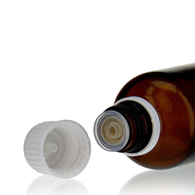 Kruviga kork tilguti sisestusega, PE-plastik, valge, suuava jaoks: DIN 18 Kruviga kork tilguti sisestusega, PE-plastik, valge, suuava jaoks: DIN 18