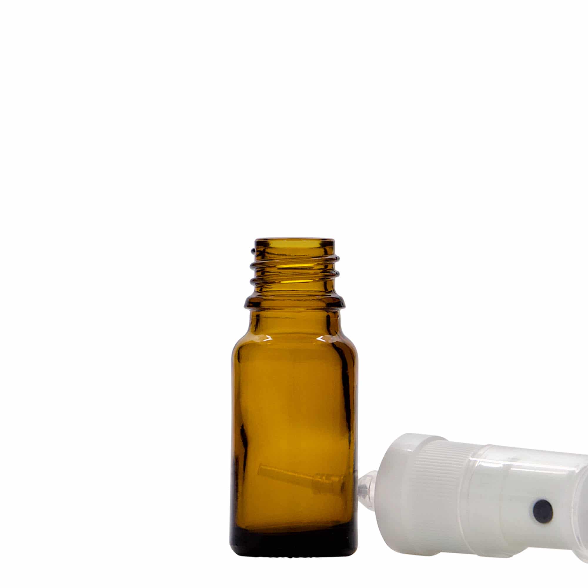 10 ml ravimi pihustuspudel, klaas, pruun, sulgur: DIN 18