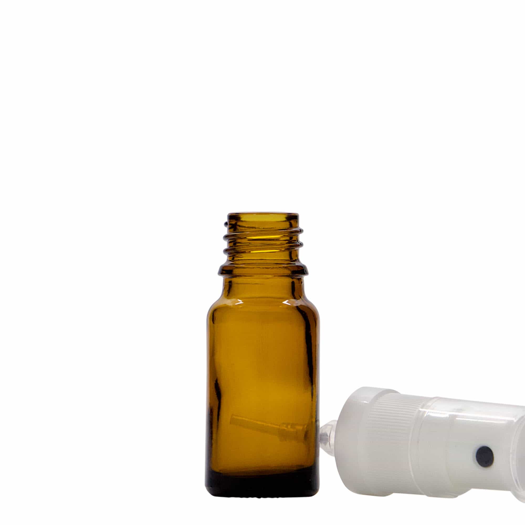 10 ml pihustuspudel meditsiiniks, klaas, pruun, avale: DIN 18