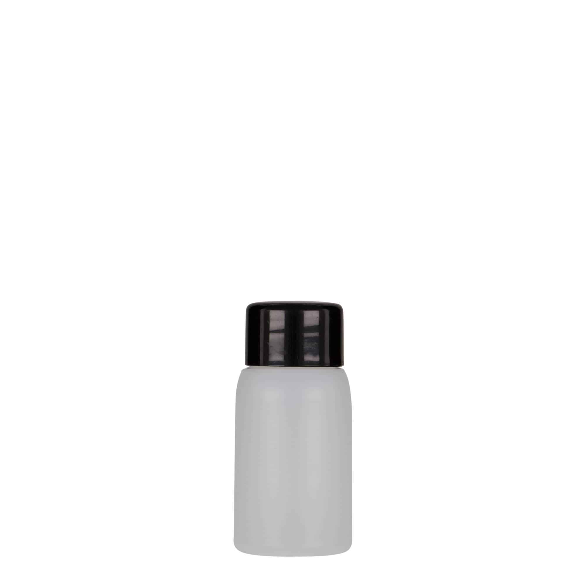30 ml plastpudel 'Tuffy', HDPE, naturaalne, ava: 24/410