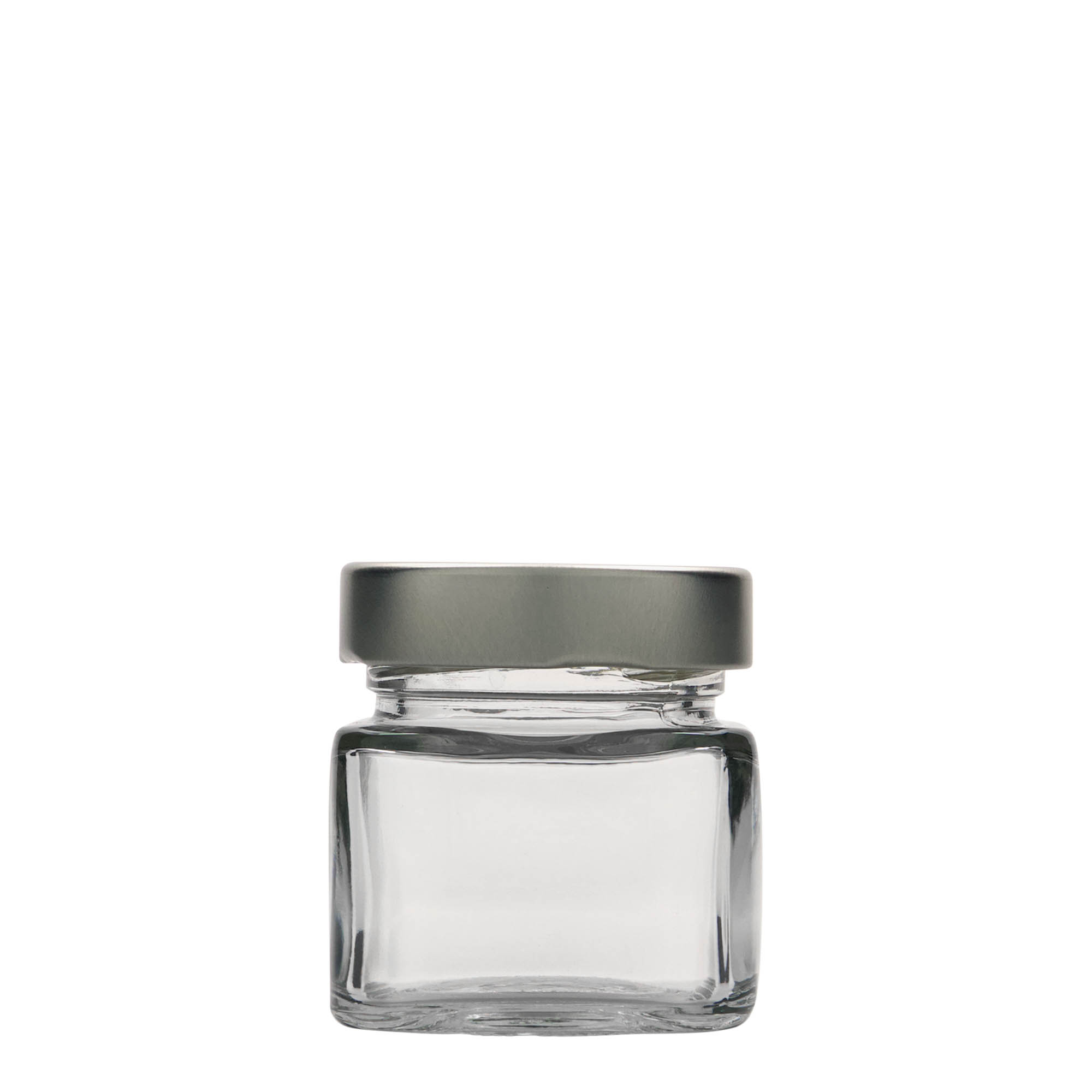 106 ml ruudukujuline klaaspurk 'Ikarus', ava: Deep-Twist-Off (DTO 58)