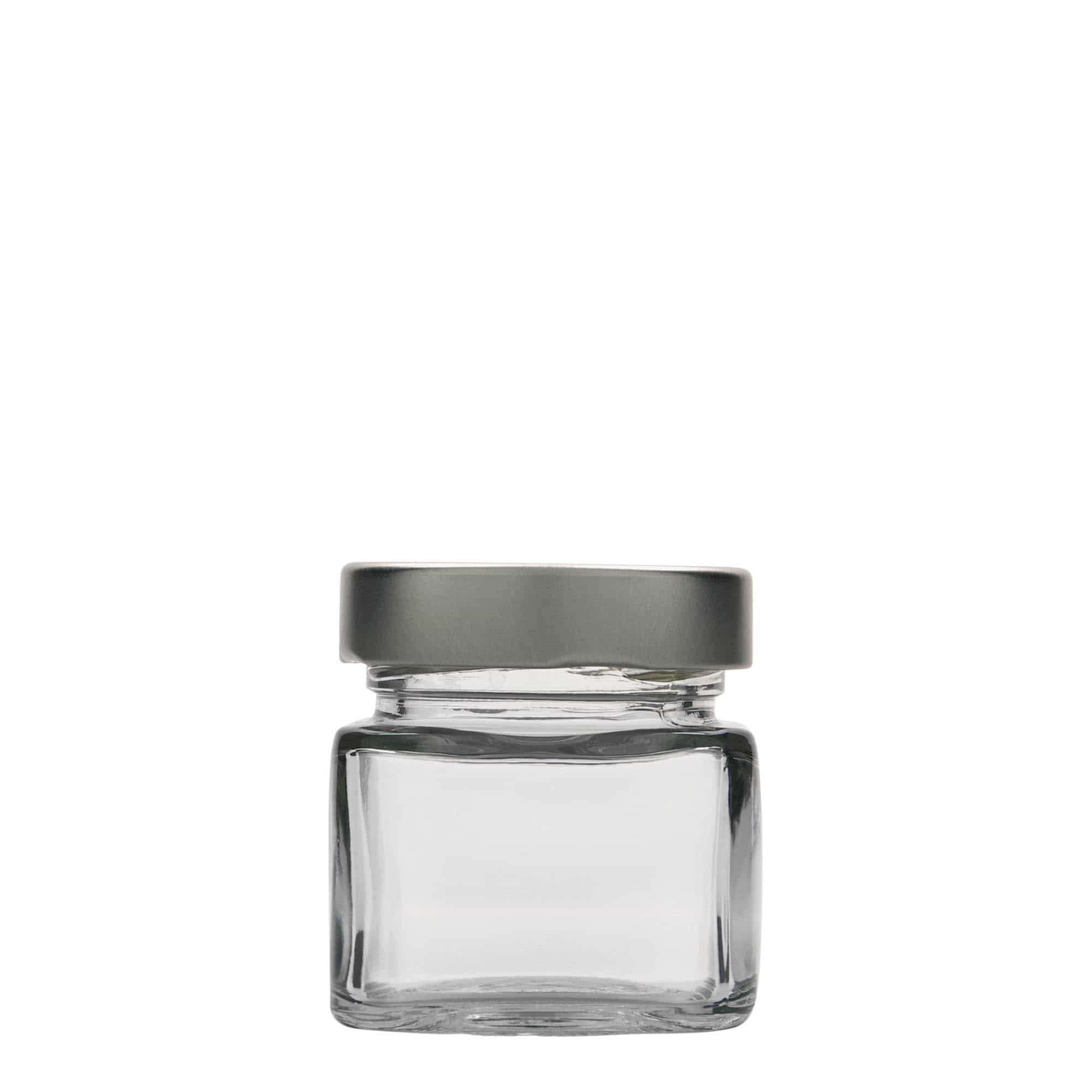 106 ml ruudukujuline klaaspurk 'Ikarus', ava: Deep-Twist-Off (DTO 58)