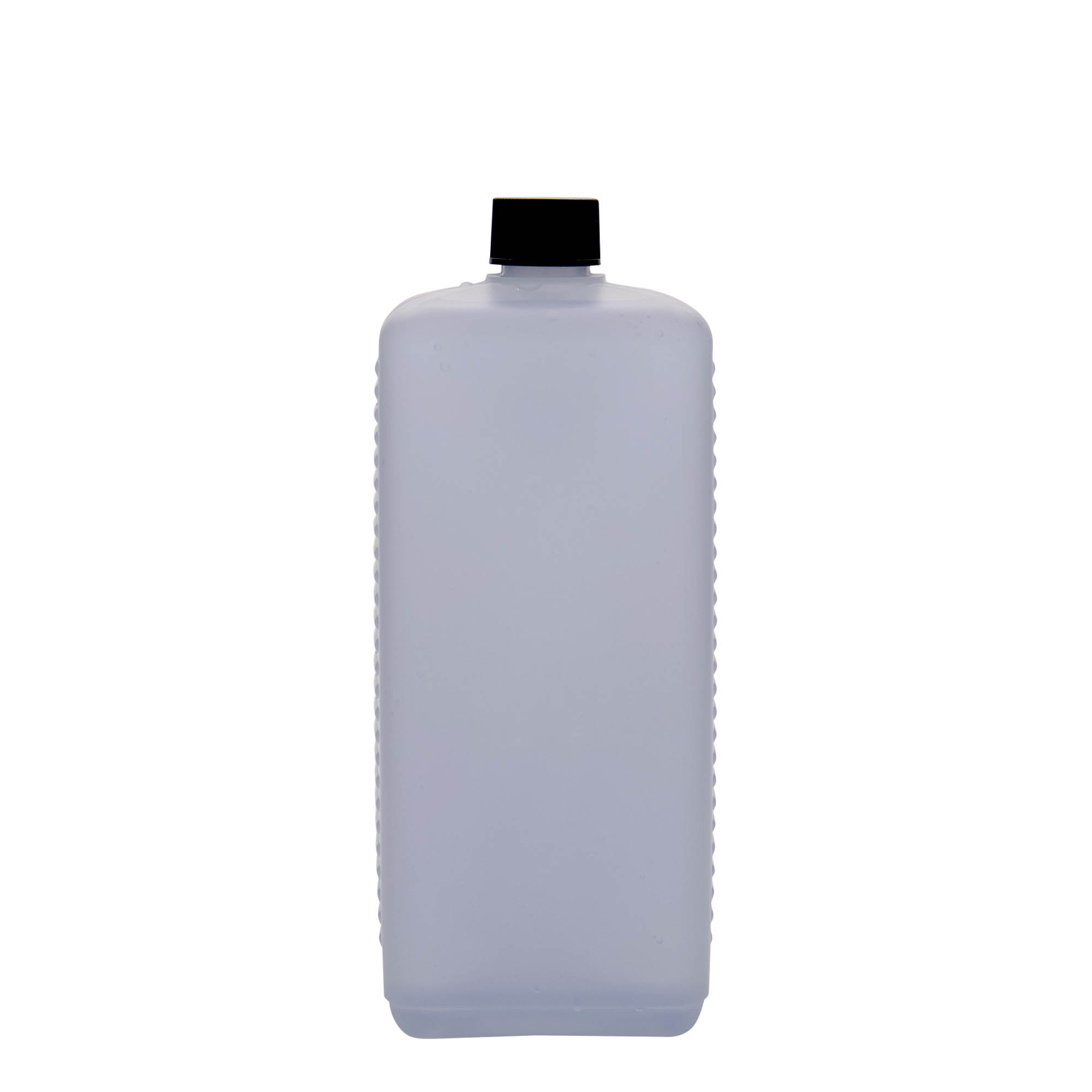 1.000 ml kanistripudel, ristkülikukujuline, HDPE-plastik, naturaalne, avaus: DIN 25 EPE