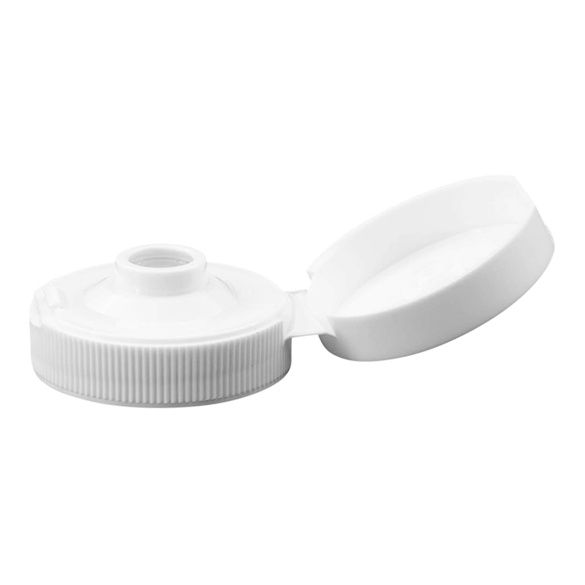 Kruvikork klapitsaraga, PP-plast, valge, sobib avale: 38/400