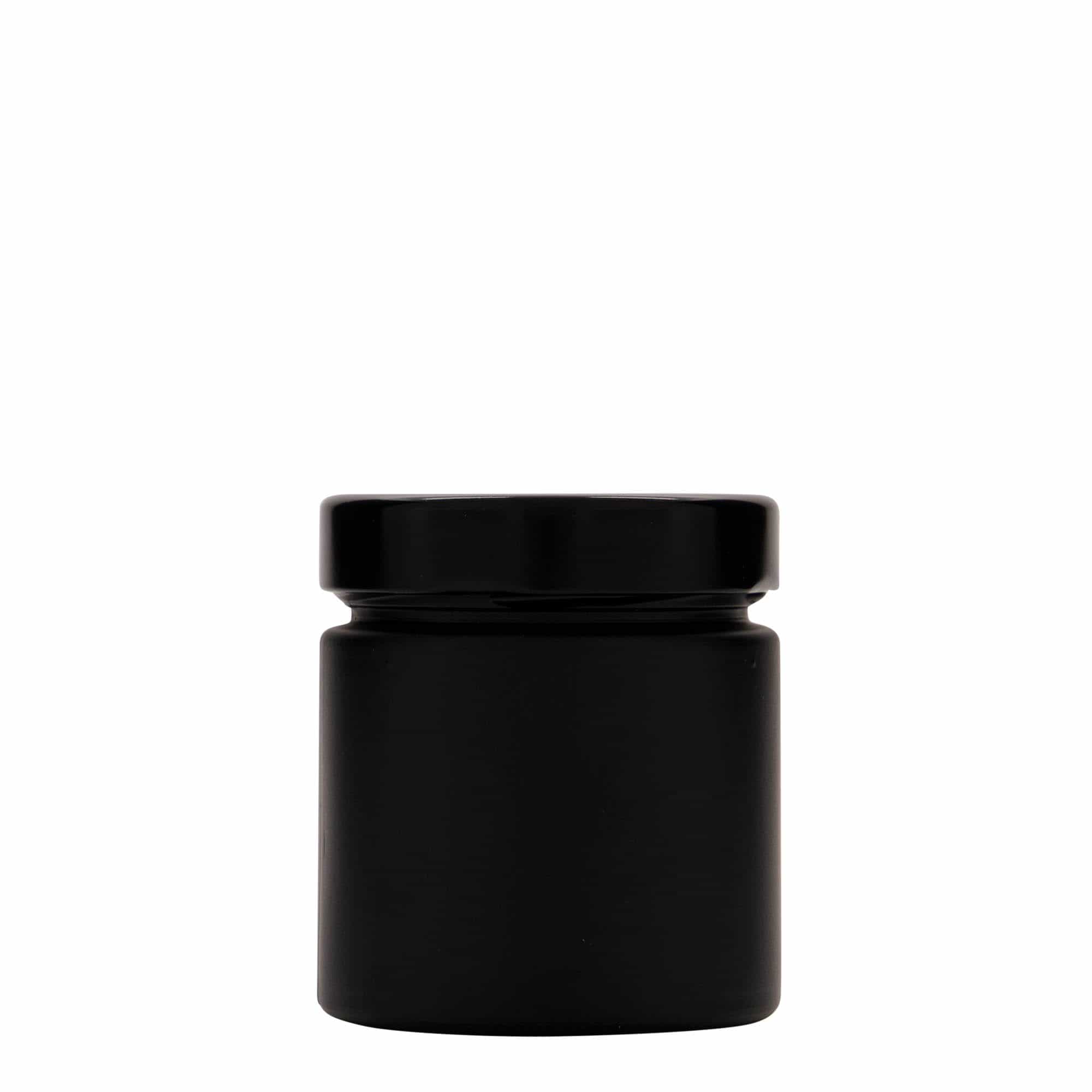 220 ml ümmargune purk 'Aurora', must, sulgur: deep-twist-off (DTO 66)
