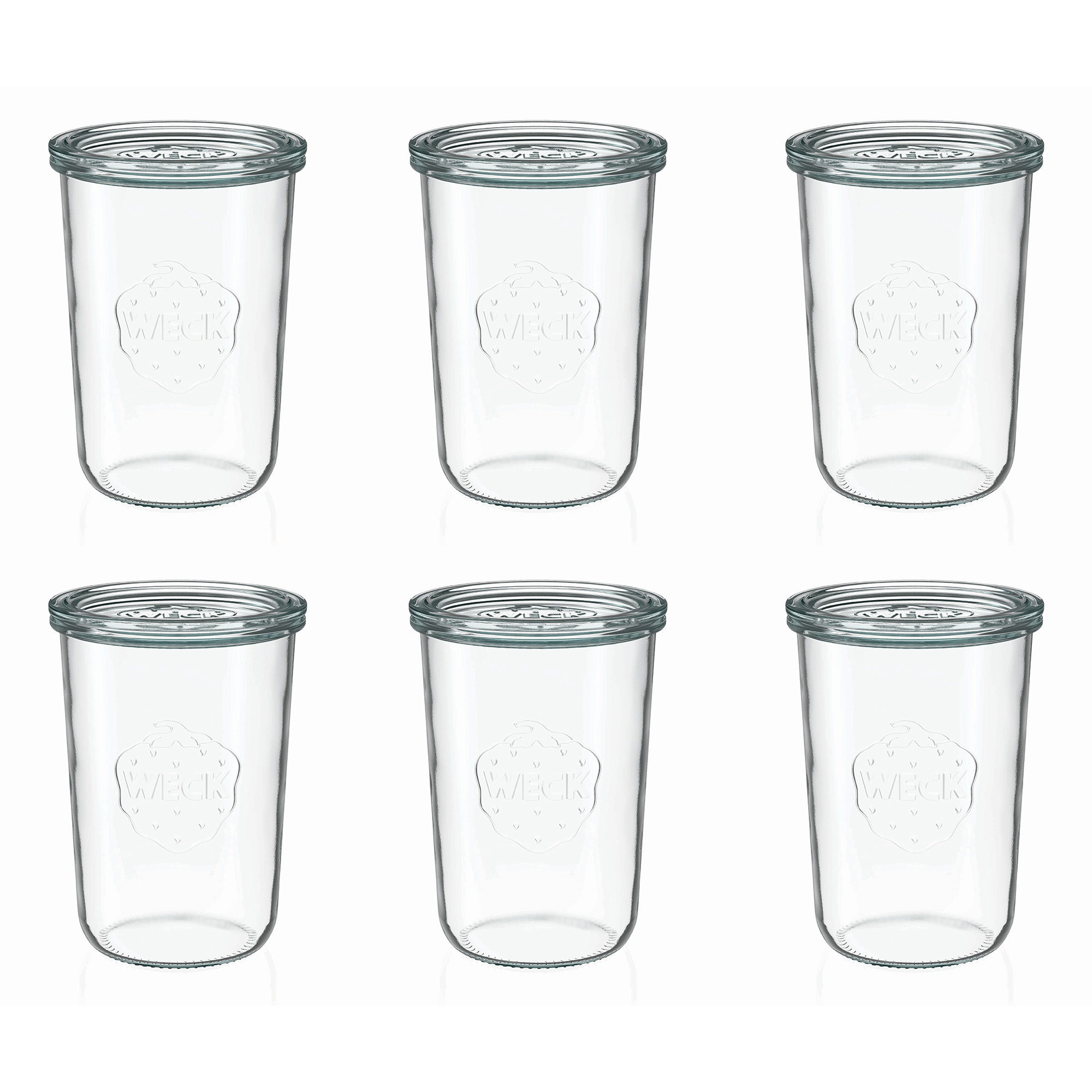 6x 850 ml WECK-klaaspurk klaaskaanega RR 100