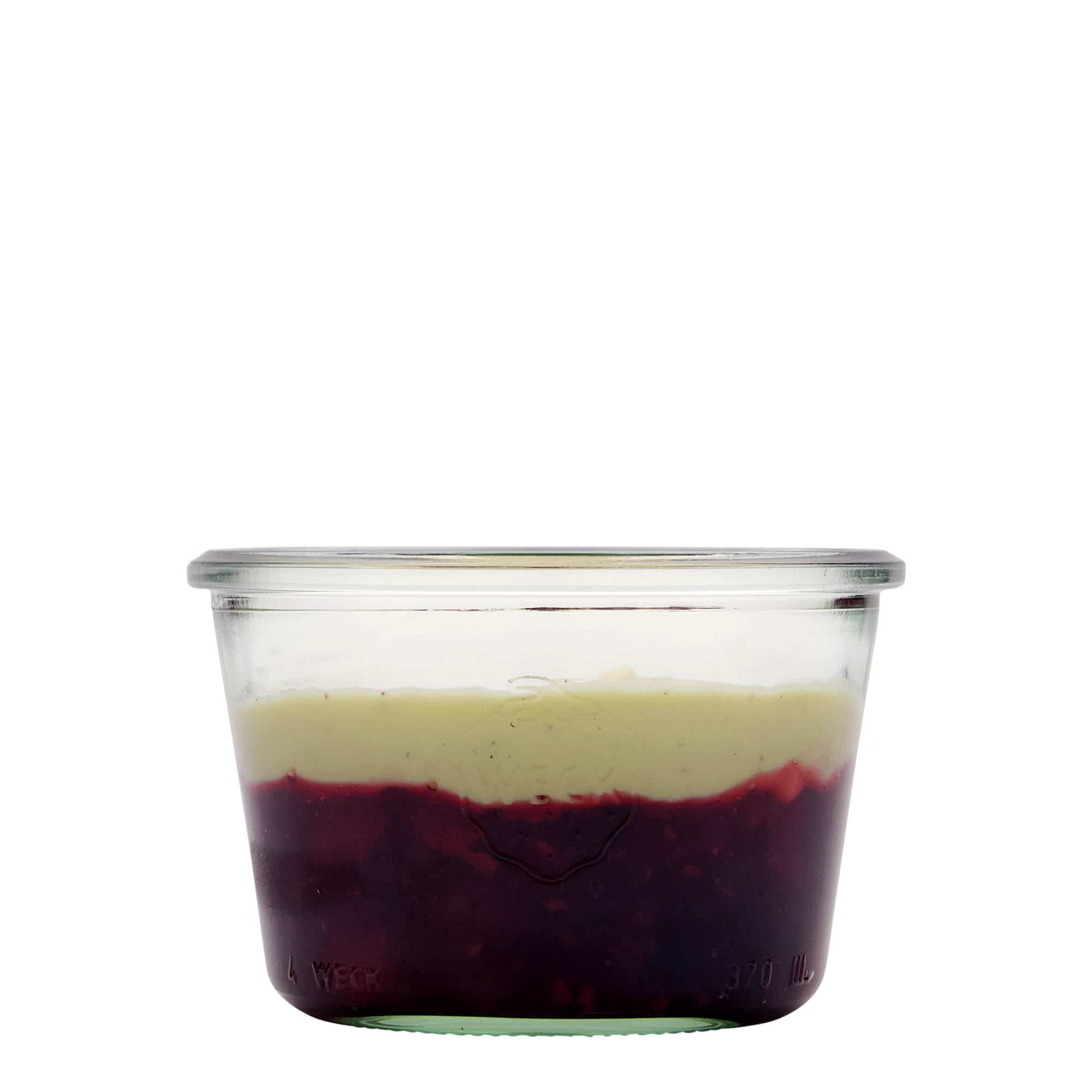 370 ml WECKi laia suuga purk, sulgur: ümar serv