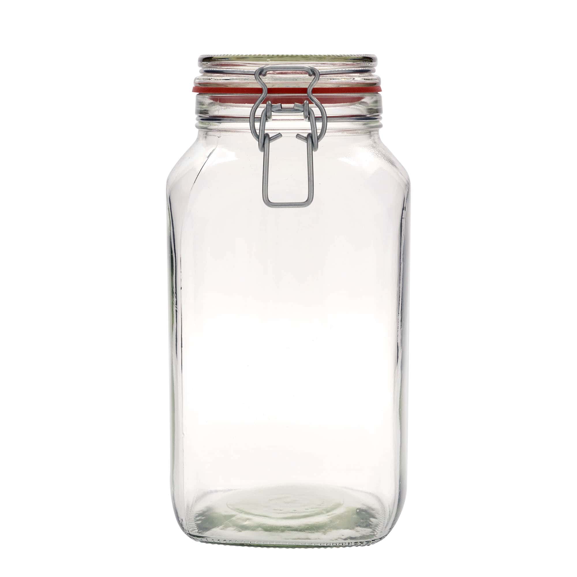 2590 ml traatkaanega purk, ruudukujuline, sulgur: traatkaas