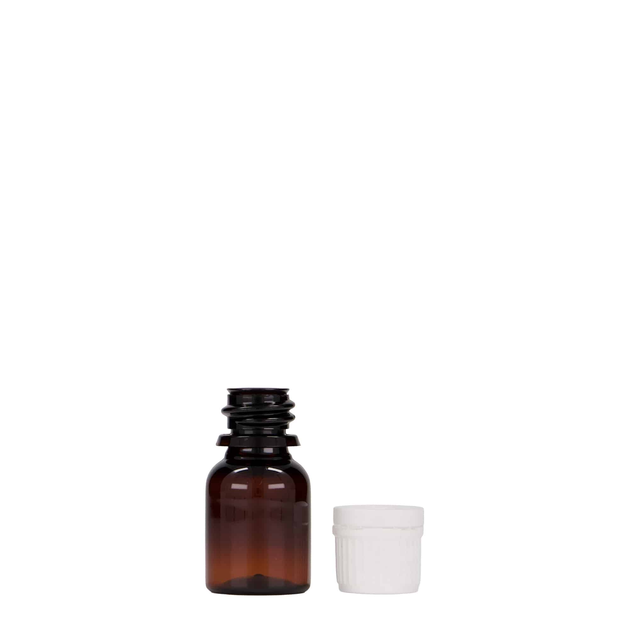 10 ml PET-meditsiinipudel 'Easy Living', pruun, plastik, suue: DIN 18