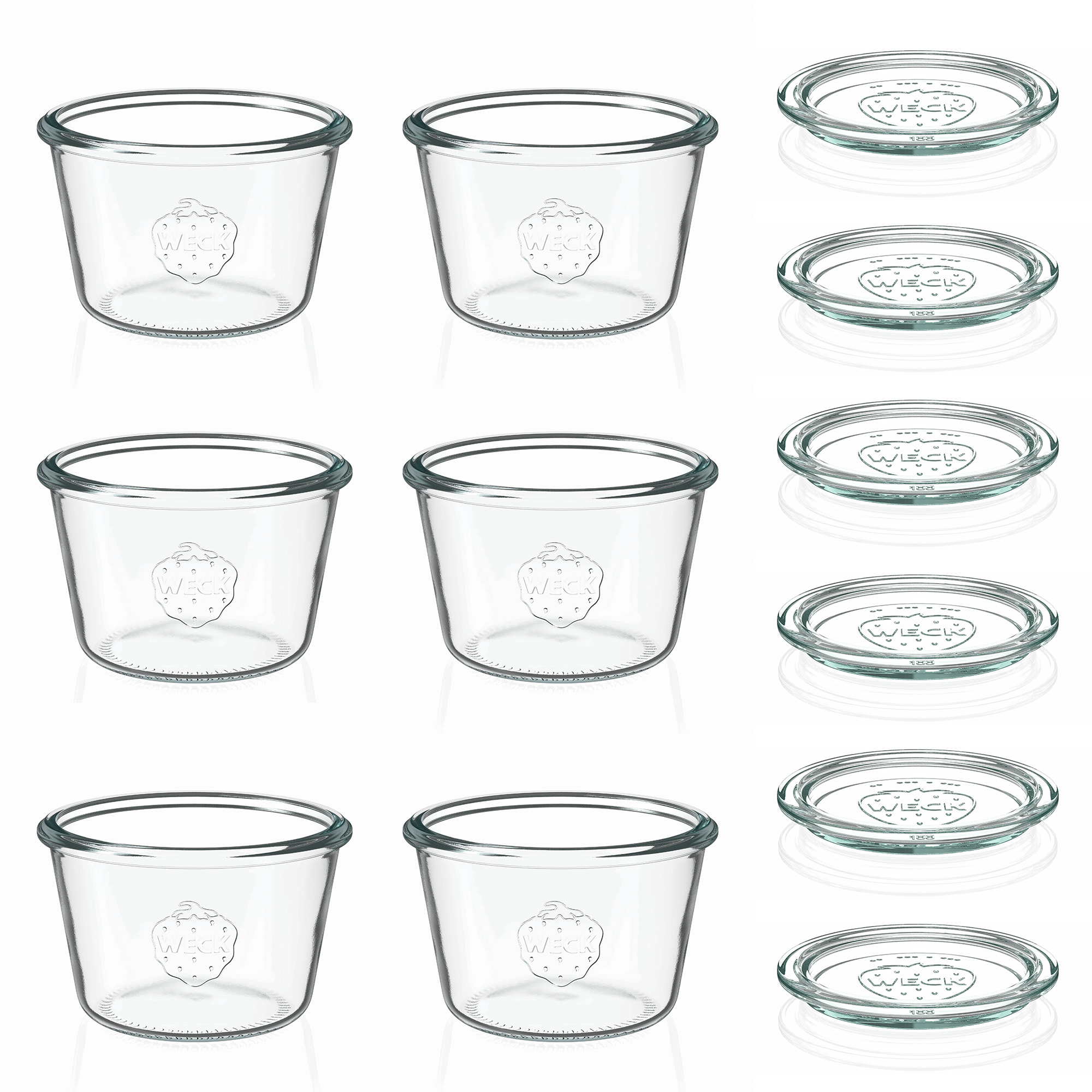 6x 370 ml WECK-klaaspurk klaaskaanega RR 100