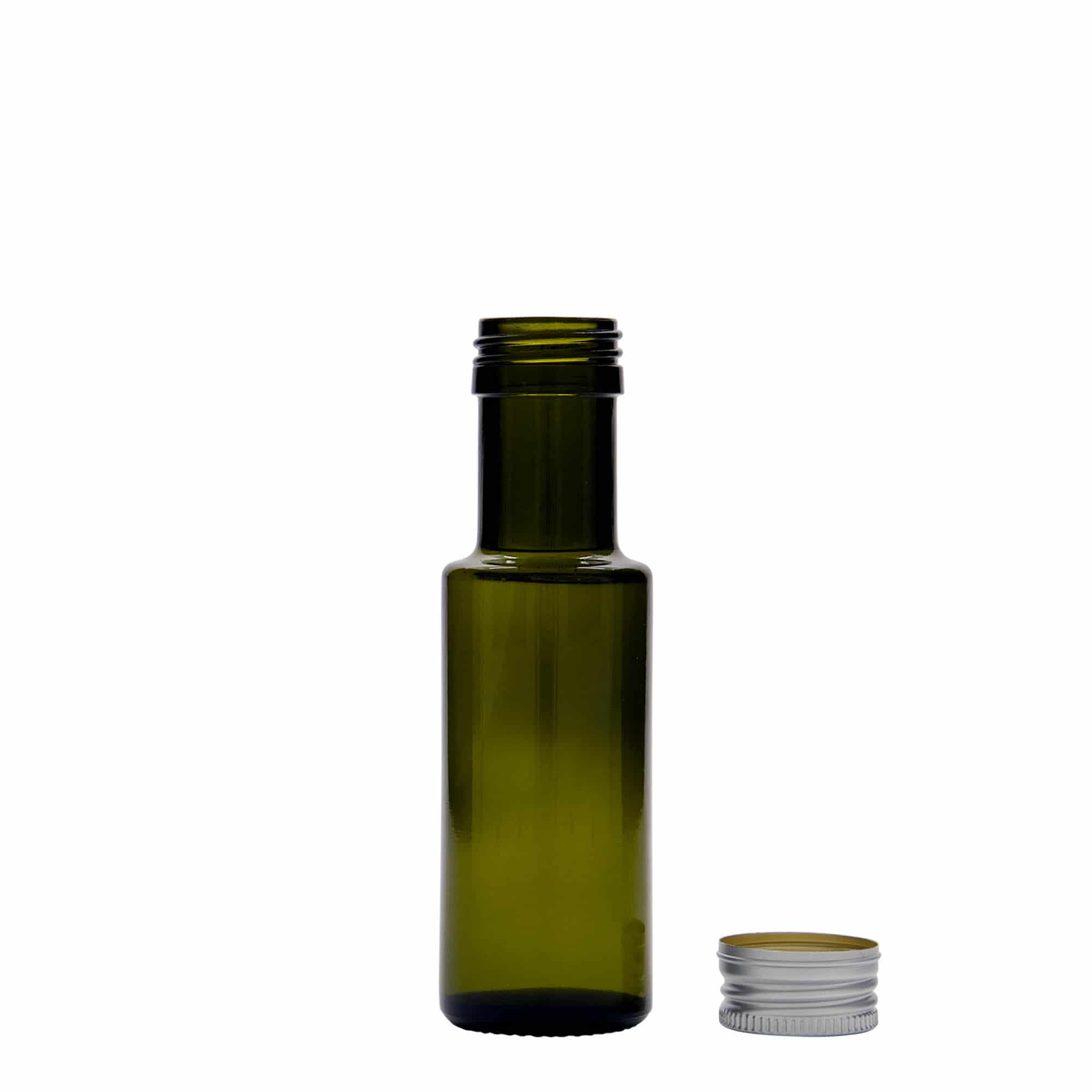 100 ml klaaspudel 'Dorica', antiikroheline, suuava: PP 31,5