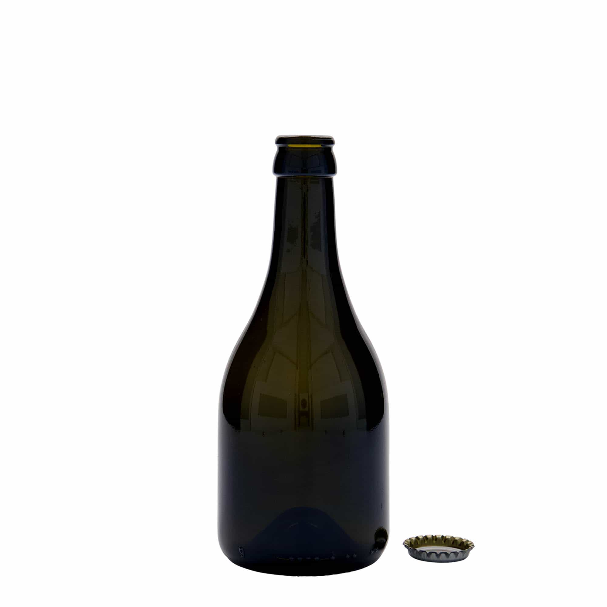 330 ml õllepudel „Horta“, klaas, antiikroheline, avale: kroonkaan