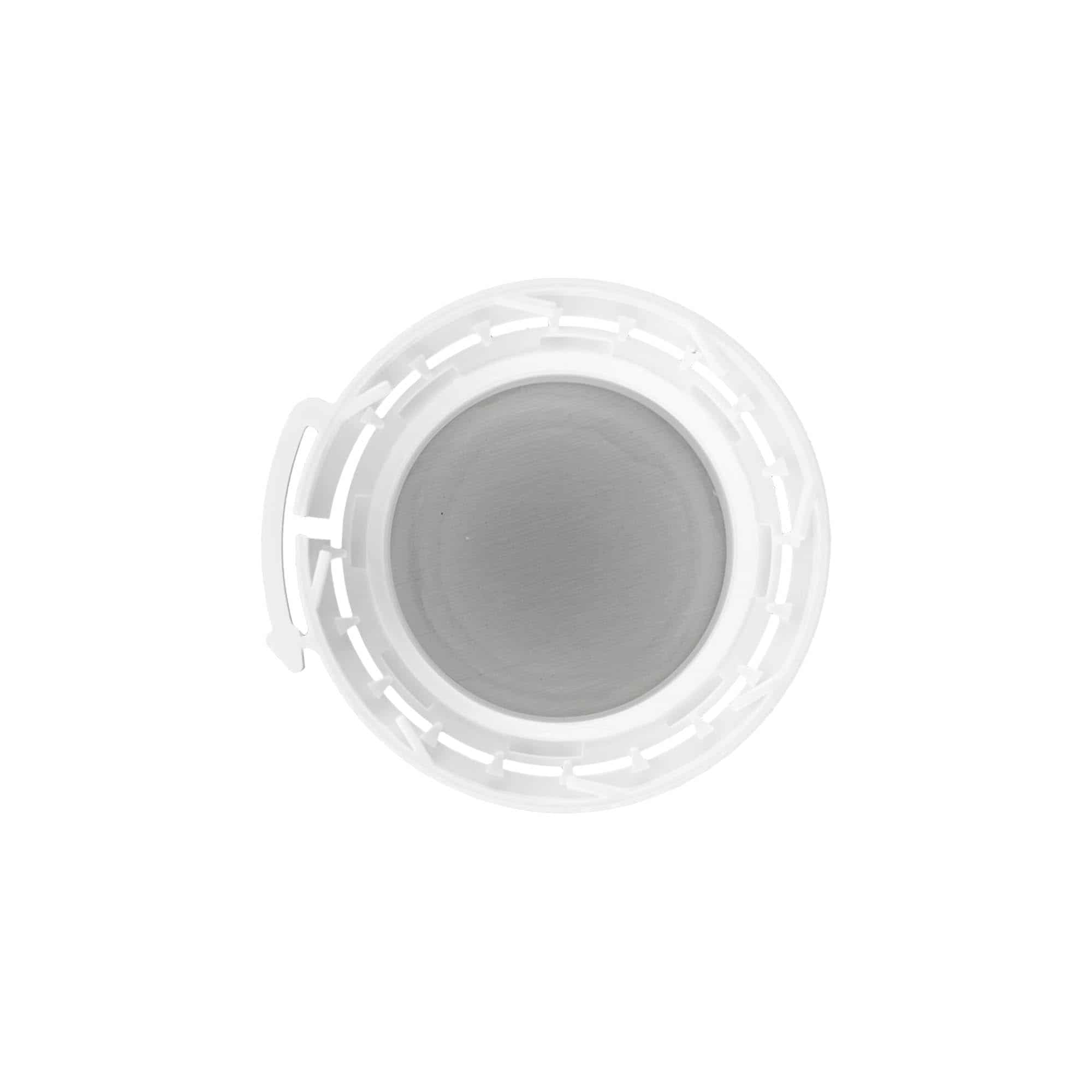Kruvikork alumiiniumflaskile, PP-plast, valge, sobib avausele: DIN 32