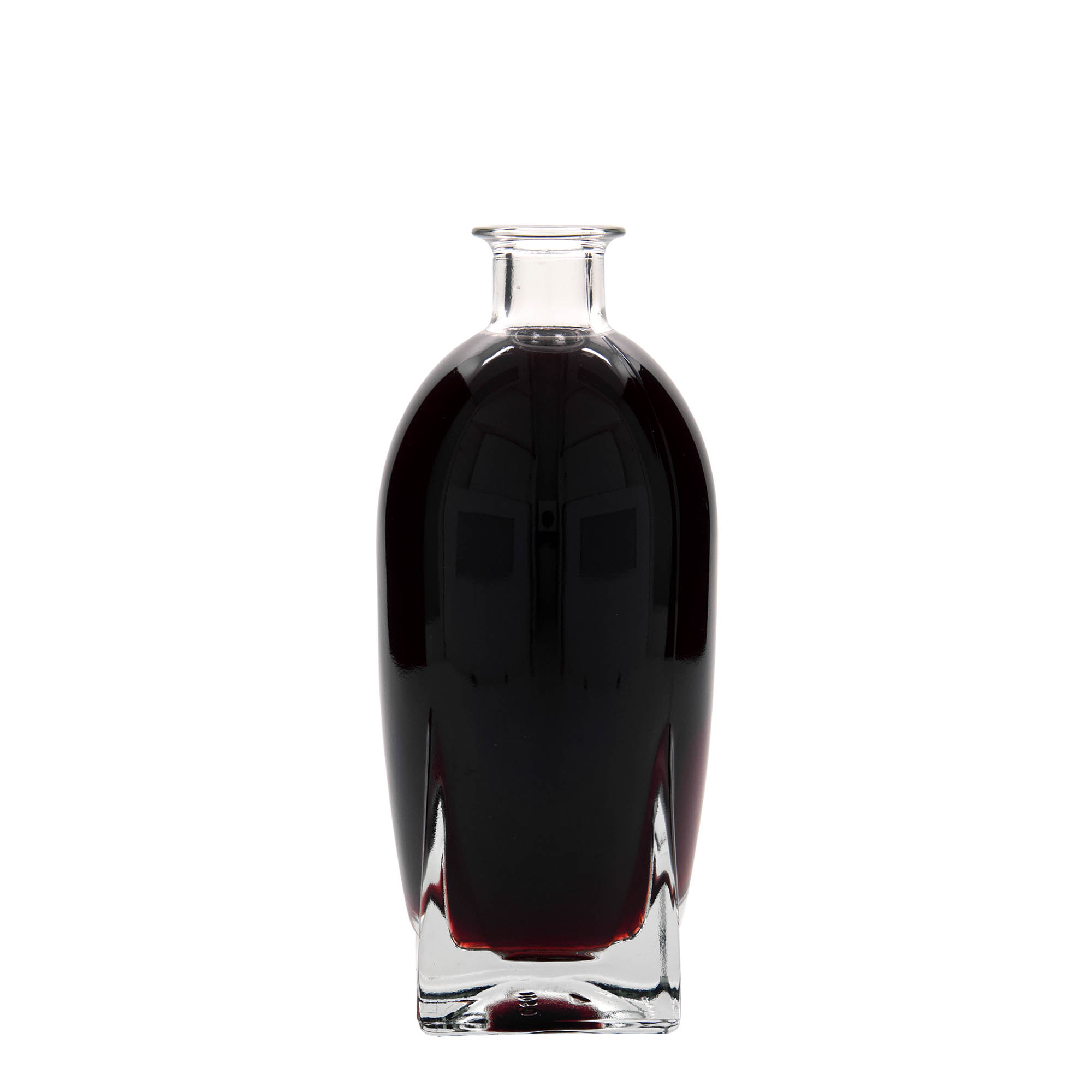 500 ml klaaspudel 'Zino', ruudukujuline, sulgur: kork