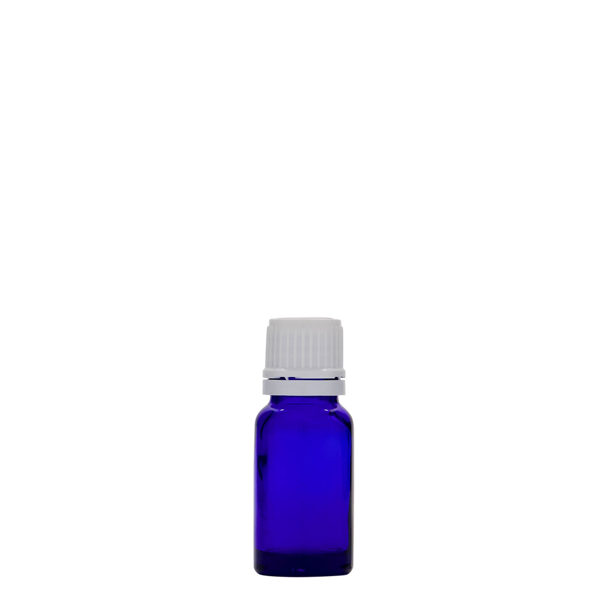 10 ml meditsiini pudel, klaas, kuninglik sinine, suuava: DIN 18