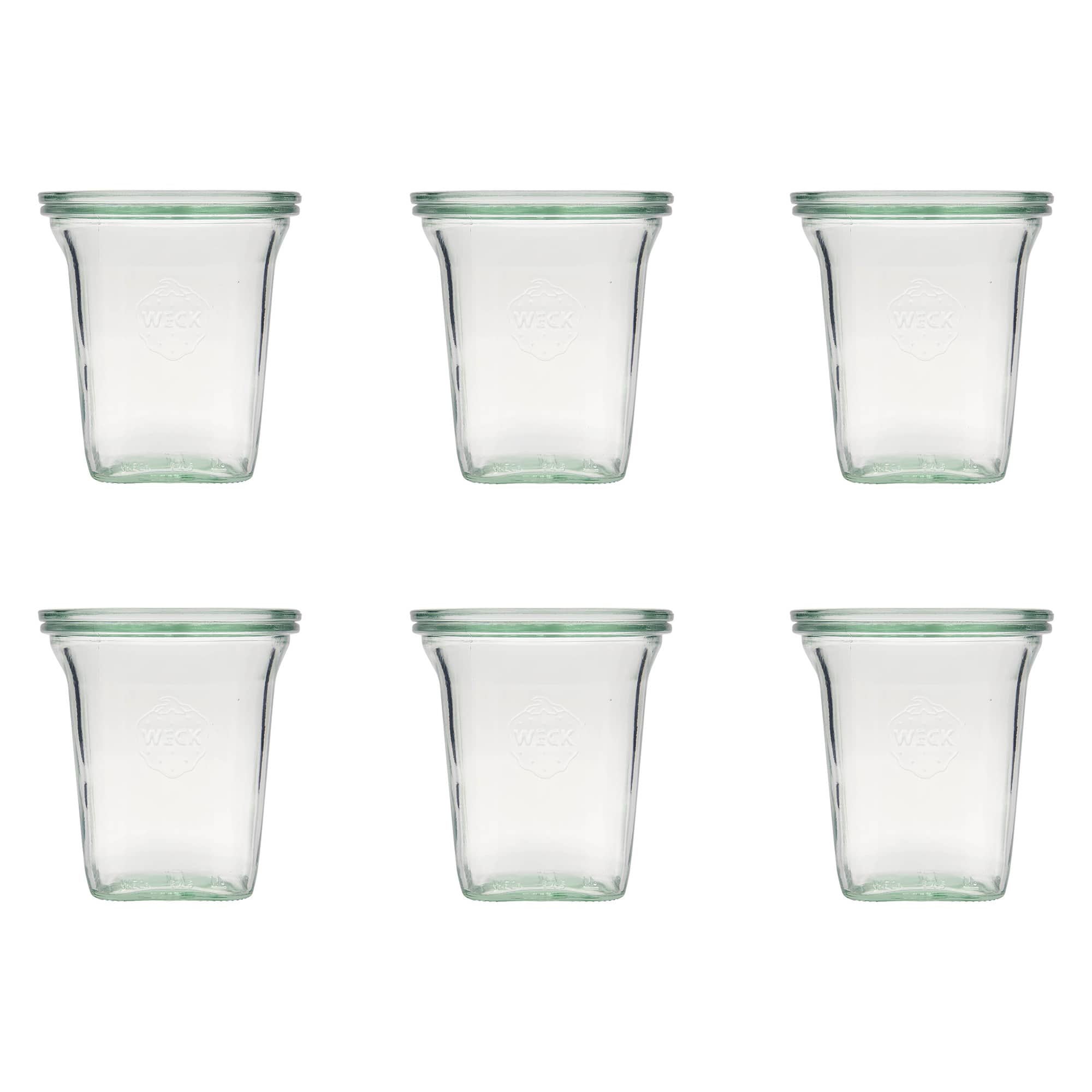 6x 545 ml WECK-Quadro klaas klaaskaanega RR 100