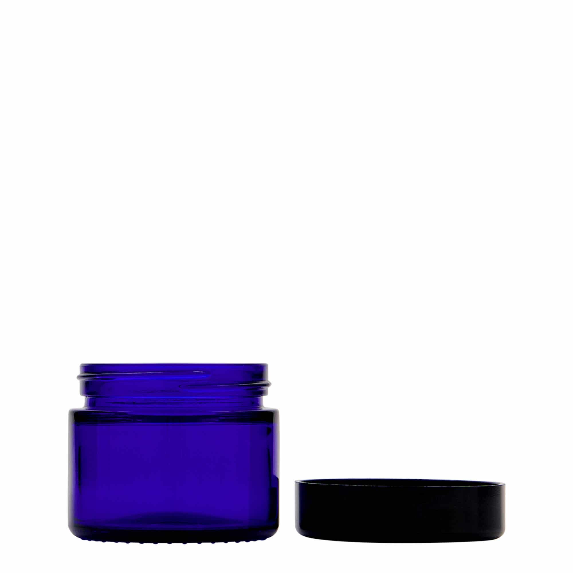 50 ml kosmeetikapurk 'Blue Edition', klaas, sügavsinine, sulgur: keeratav kork