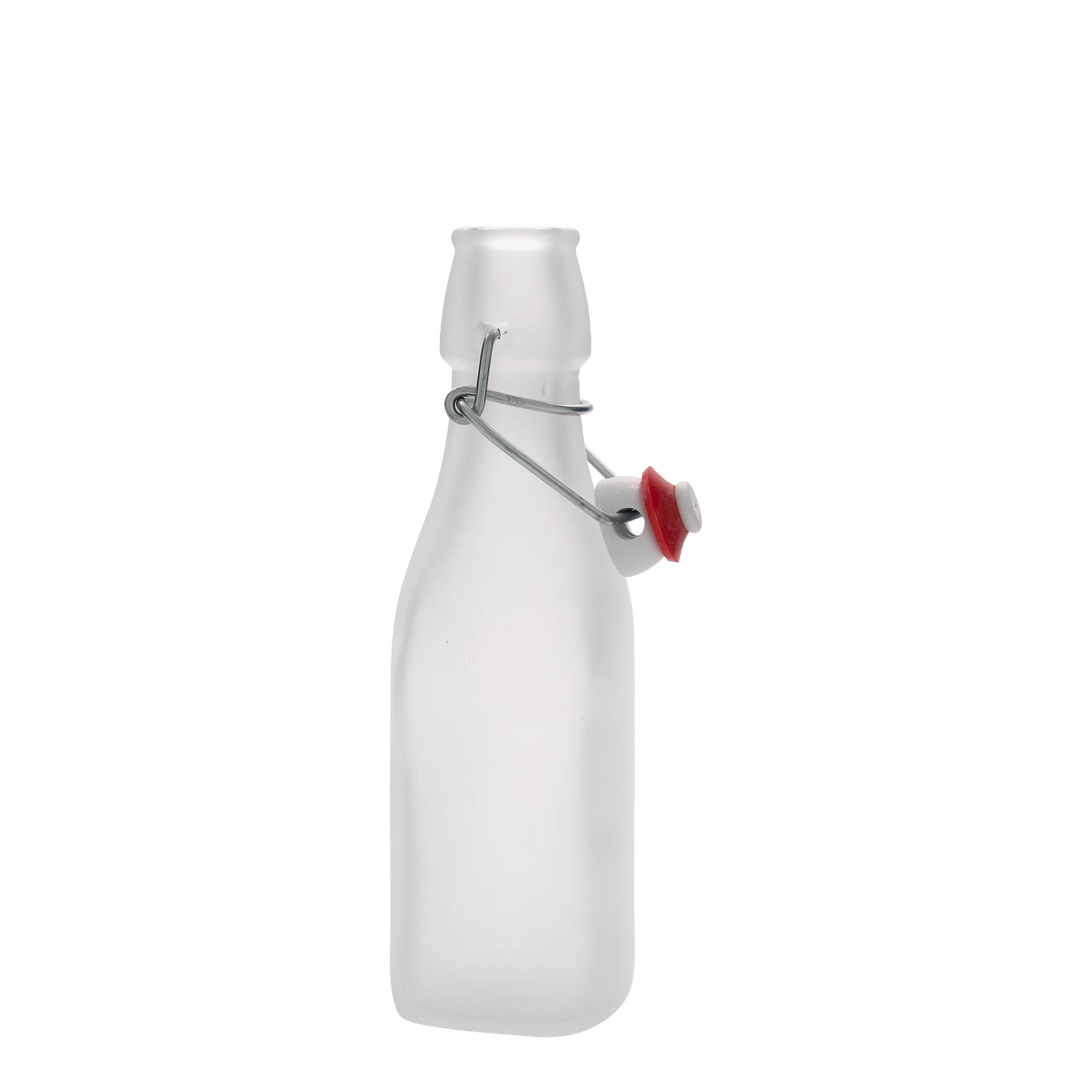 250 ml klaaspudel 'Swing, ruudukujuline, valge, ava: klambrikork
