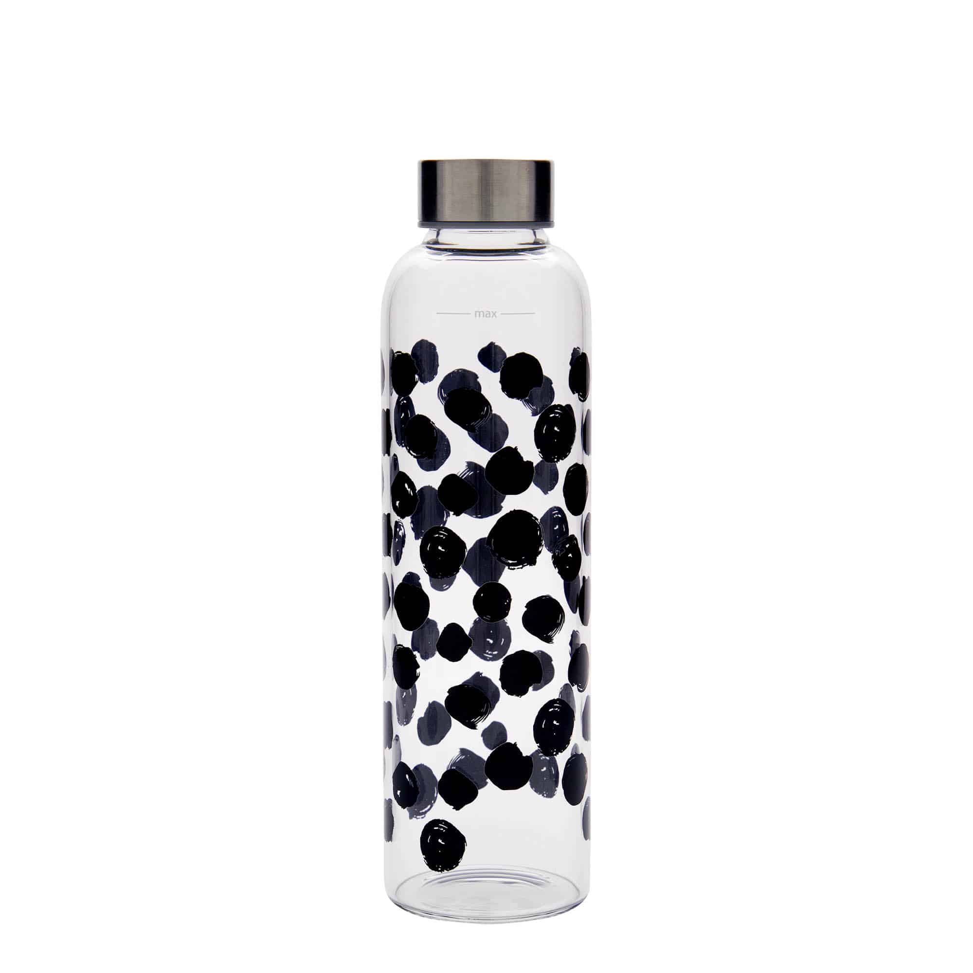 500 ml joogipudel 'Perseus', motiiv: mustad täpid, sulgur: keeratav kork